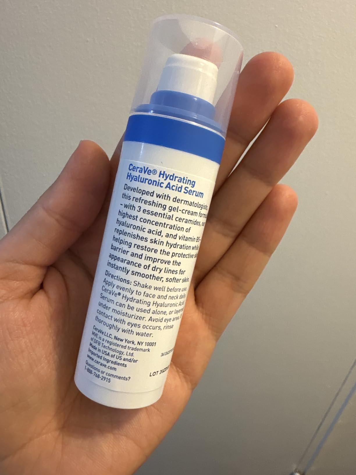 Cerave Hyaluronic Acid Serum for Face with Vitamin B5 and Ceramides, Hydrating Face Serum for Dry Skin, Fragrance Free, 1 Ounce customer photo 2