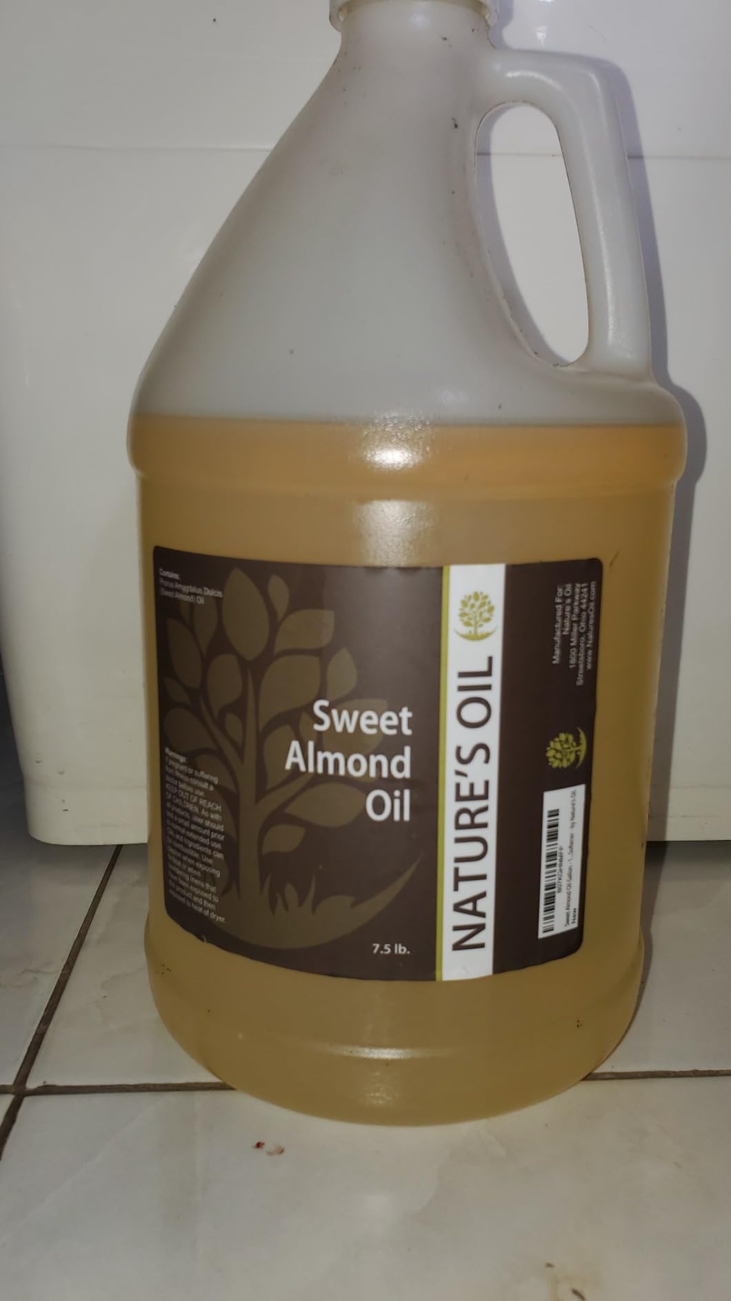Sweet Almond Oil Gallon - 100% Pure Carrier for Massage, Diluting Essential Oils, Aromatherapy, Hair & Skin Care Benefits, Moisturizer & Softener - by Nature's Oil. customer photo 1