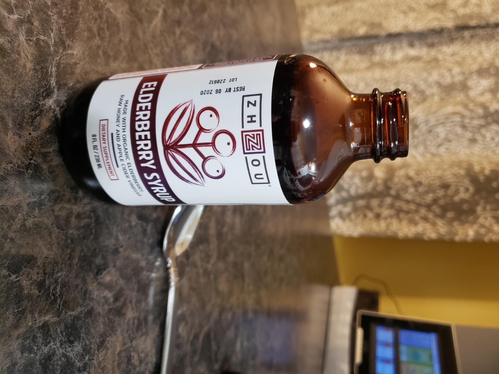 Zhou Nutrition Elder-Mune+ Syrup - Organic Black Elderbery Syrup for Adults, Immune Support Elixir with Apple Cider Vinegar, Echinacea Tincture, Natural Wellness - 8 Fl Oz Glass Bottle customer photo 1