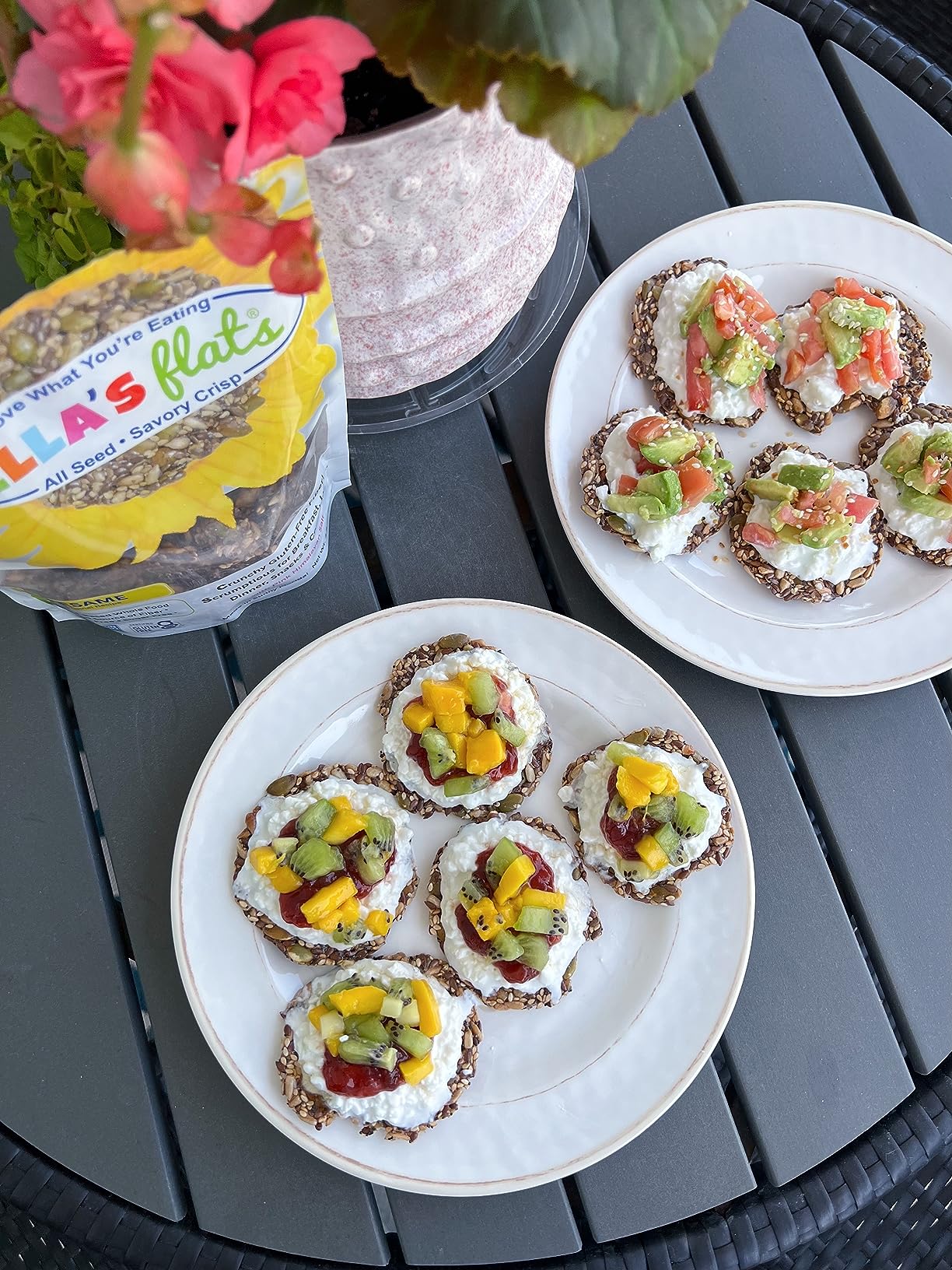 ELLA'S FLATS Sesame All Seed Savory Crisps - All Natural, Gluten Free, Good Source of Protein, High Fiber, Vegan and Keto Friendly (3 Pack) customer photo 2