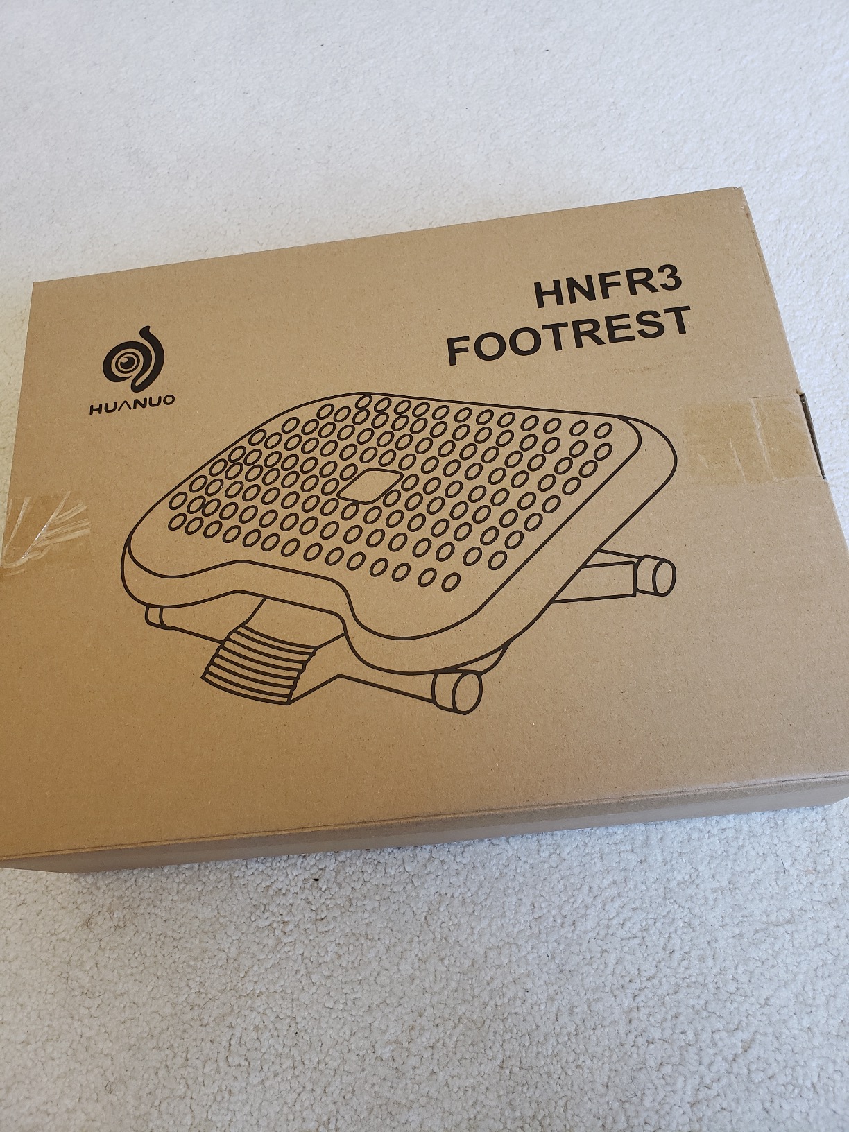 HUANUO Adjustable Desk Footrest, Foot Rest for Under Desk at Work with Massage, Adjustable Foot Stool with 3 Height Position & 30 Degree Tilt Angle Adjustment for Home, Office customer photo 1
