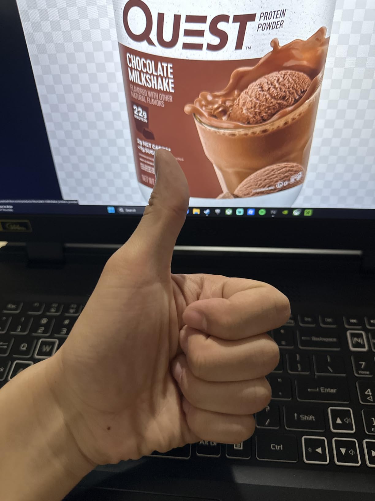 Quest Nutrition Chocolate Milkshake Protein Powder, 22g Protein, 2g Net Carbs, 1g Sugar, Low Carb, Gluten Free, 1.6 Pound, 24 Servings customer photo 2