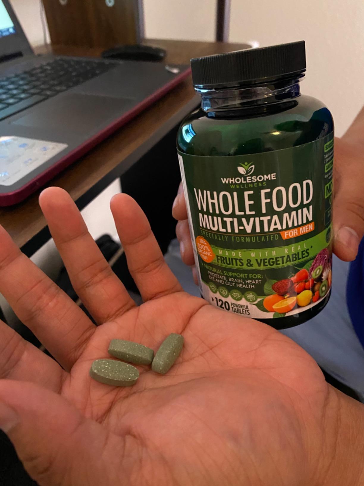 Wholesome Wellness Whole Food Multivitamin for Men - Natural Multi Vitamins, Minerals, Organic Extracts - Vegan Vegetarian - 120 Tablets customer photo 2