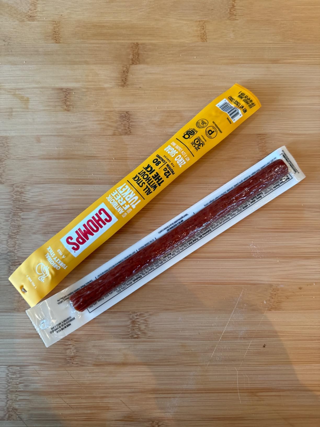 Chomps Original Turkey Jerky Snack Sticks Keto Paleo Whole30 Approved Gluten Free 1.15oz (24 Pack) customer photo 1