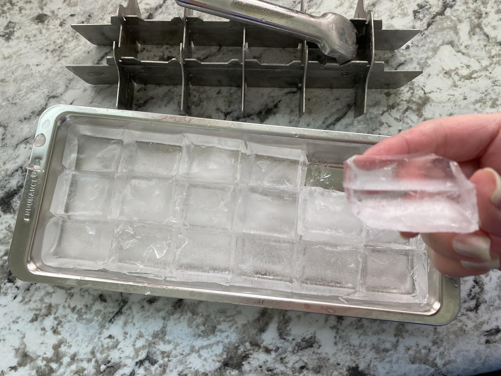 RSVP International Endurance Cocktail Collection, Retro Ice Cube Tray, Stainless Steel, Dishwasher Safe, 7.25x5x2.5