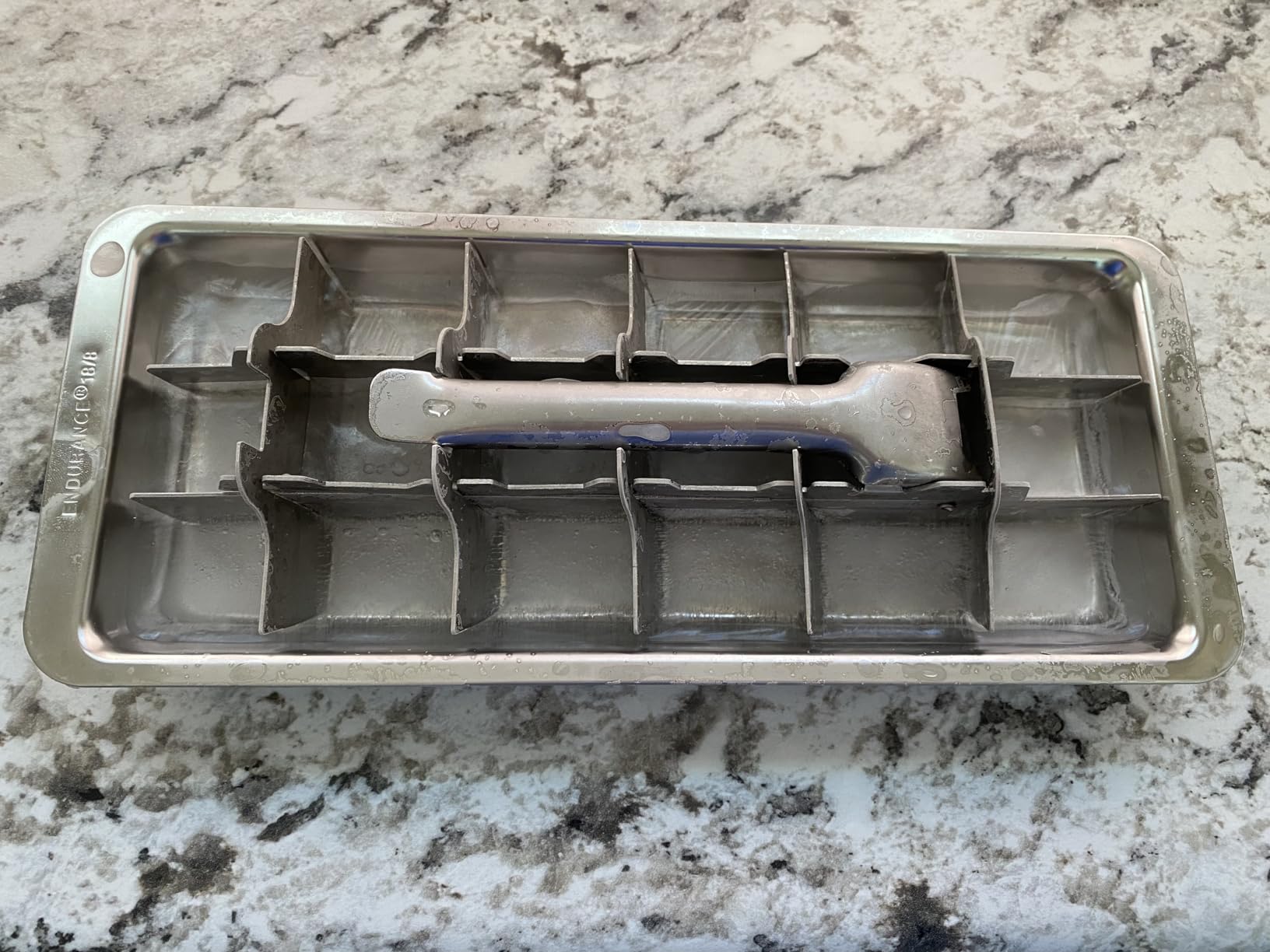 RSVP International Endurance Cocktail Collection, Retro Ice Cube Tray, Stainless Steel, Dishwasher Safe, 7.25x5x2.5