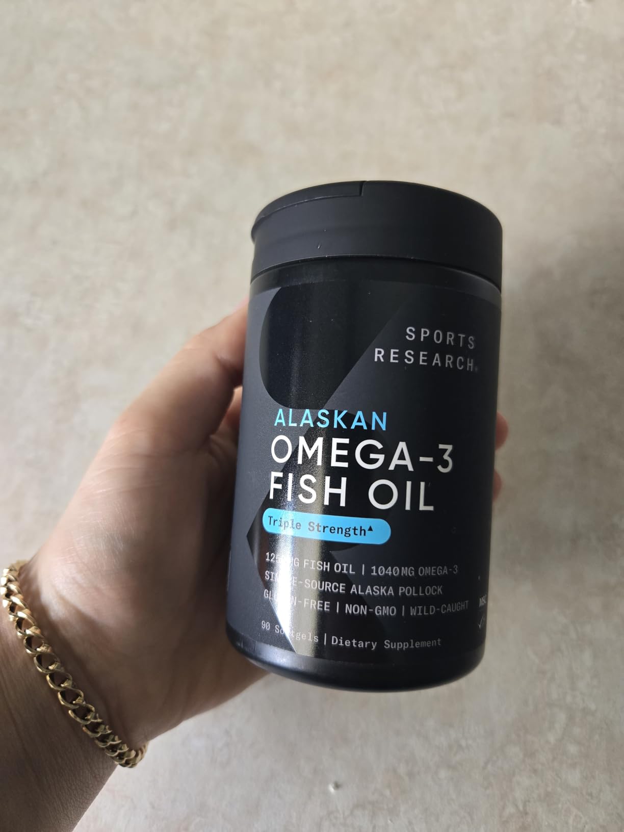 Sports Research Triple Strength Omega 3 Fish Oil 1250mg from Wild Alaskan Pollock - Burpless Fish Oil Supplement with Omega-3 EPA & DHA - Sustainably Sourced, Non-GMO, Gluten Free - 30 Softgels customer photo 1