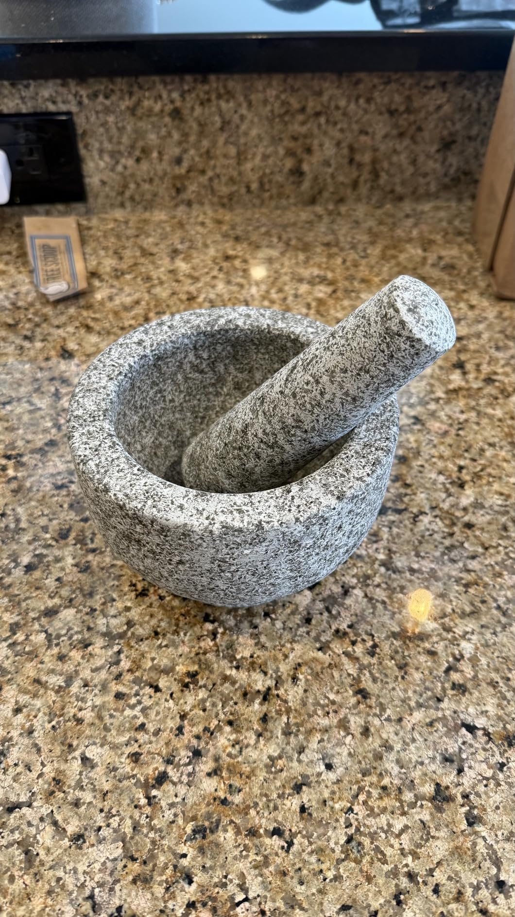 GORILLA GRIP Natural Granite Stone Lab Mortar and Pestle Set, 1.5 Cup, Gray customer photo 2