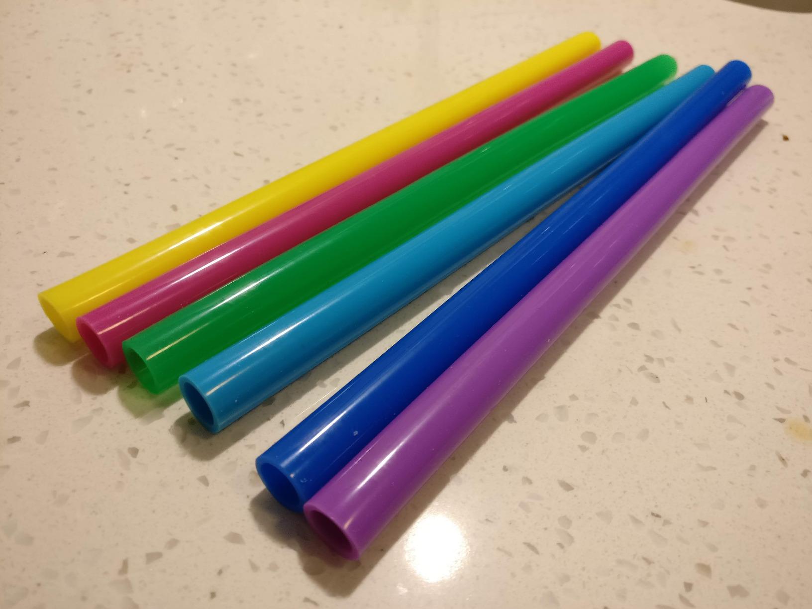 ALINK Extra Wide Reusable Clear Silicone Boba/Bubble Tea Straws, 14mm X 10