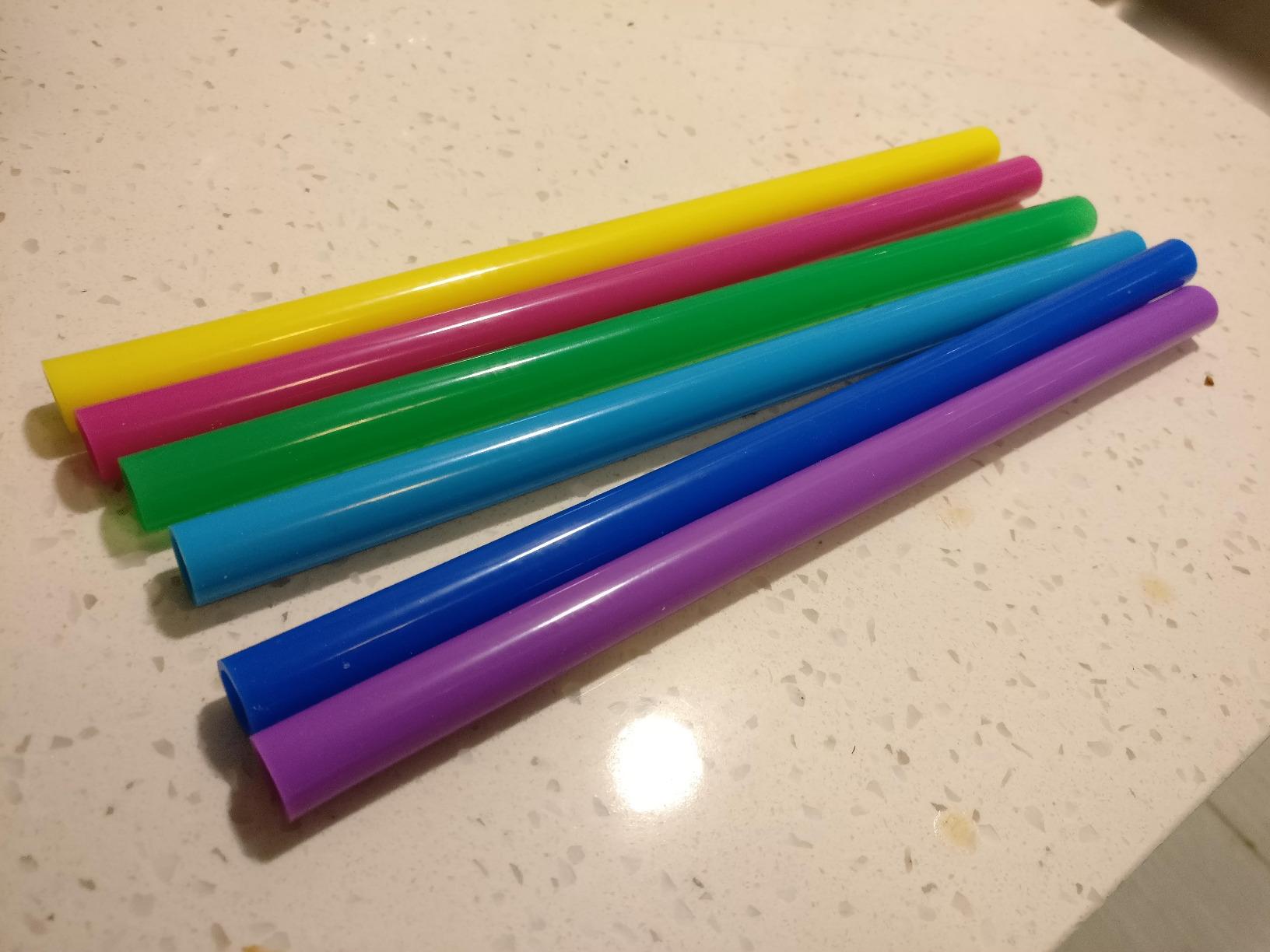 ALINK Extra Wide Reusable Clear Silicone Boba/Bubble Tea Straws, 14mm X 10