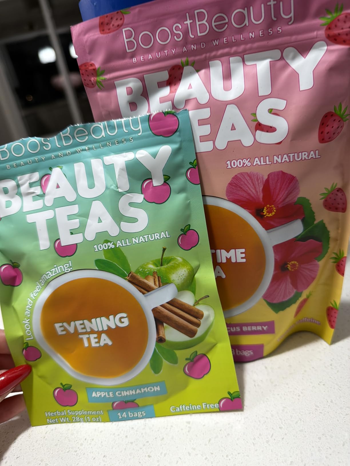 Skinny Boost Detox Tea Kit-Slimming Tea for Weight, Metabolism, Energy, Bloating & Colon Cleanse - Green Tea, Herbal, Vegan, Keto, Non-GMO, Sugar-Free-2 PACK -1 Daytime (28 Bags) + 1 Evening -(14 Bags) customer photo 1