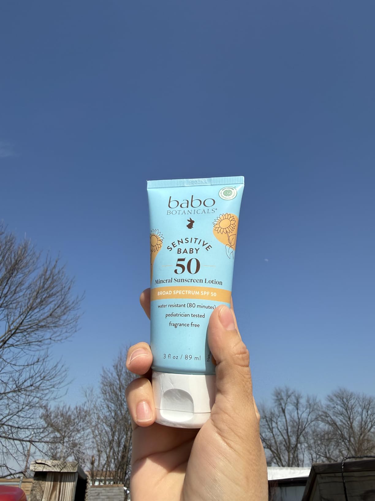 Babo Botanicals Sensitive Baby Mineral Sunscreen Lotion SPF50 - Natural Zinc Oxide - Face & Body - Fragrance-Free - Water-Resistant - EWG Verified - Vegan - Extra Sensitive Skin - For Babies & Kids customer photo 1