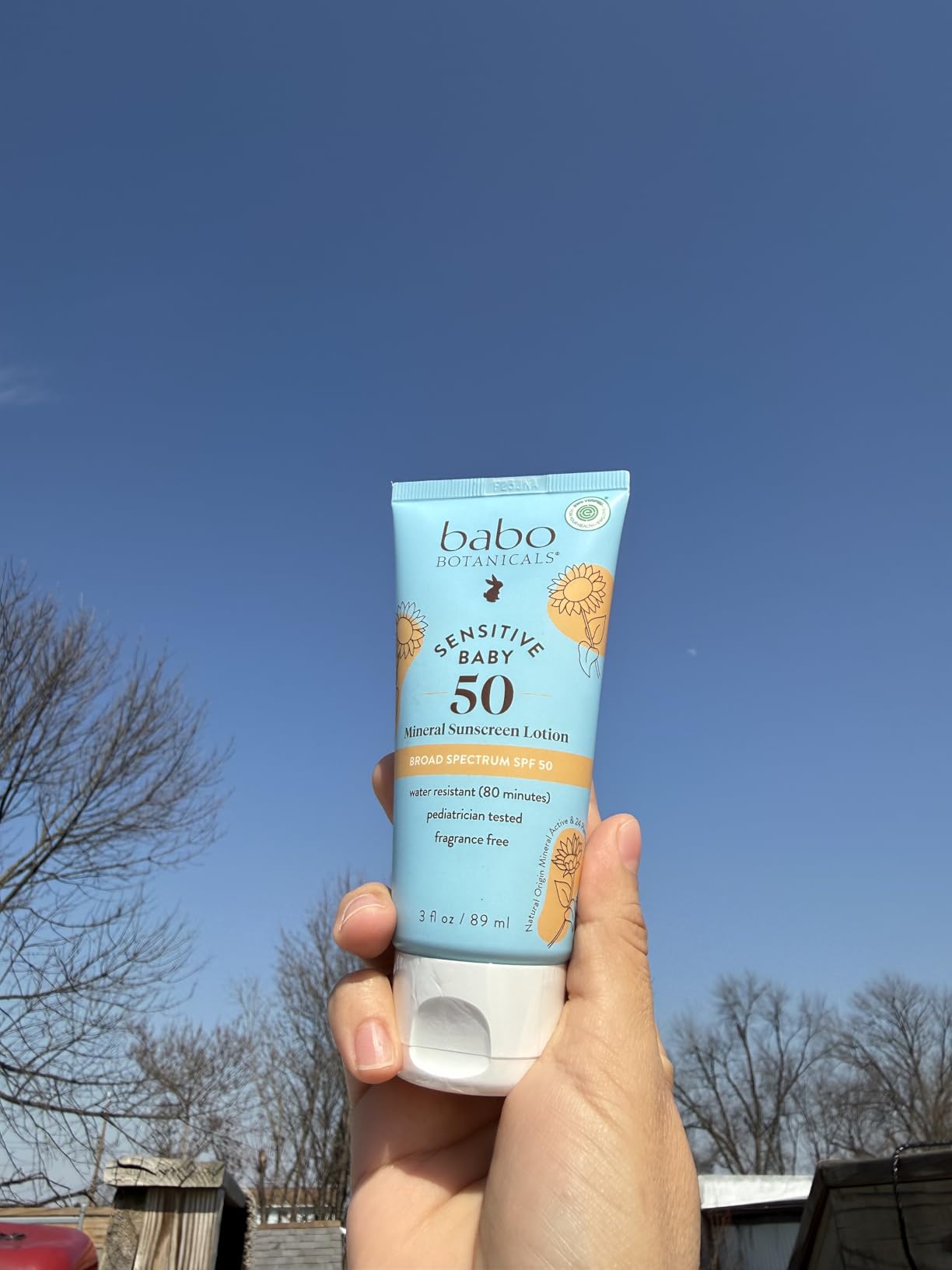 Babo Botanicals Sensitive Baby Mineral Sunscreen Lotion SPF50 - Natural Zinc Oxide - Face & Body - Fragrance-Free - Water-Resistant - EWG Verified - Vegan - Extra Sensitive Skin - For Babies & Kids customer photo 2