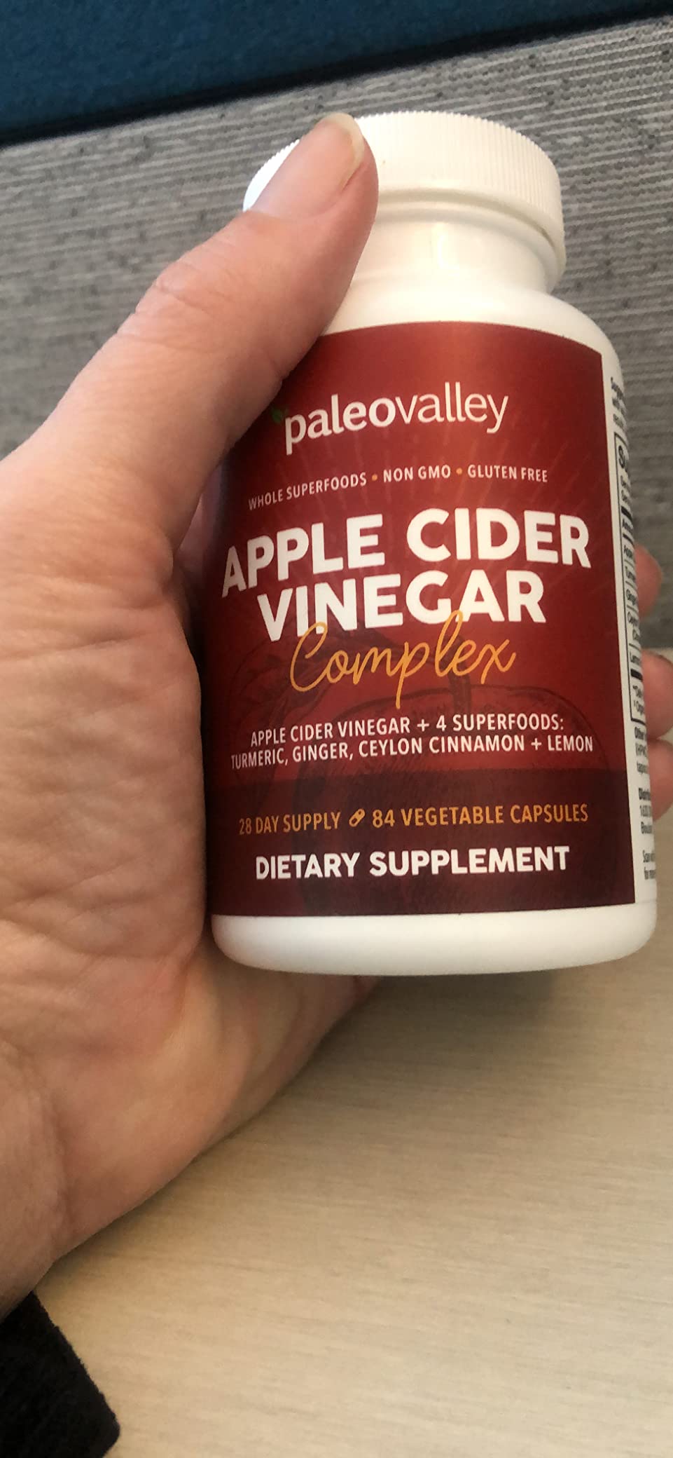 Paleovalley Apple Cider Vinegar Complex with Superfoods - Turmeric, Ginger, Ceylon Cinnamon and Lemon - 84 Vegetable Capsules customer photo 2
