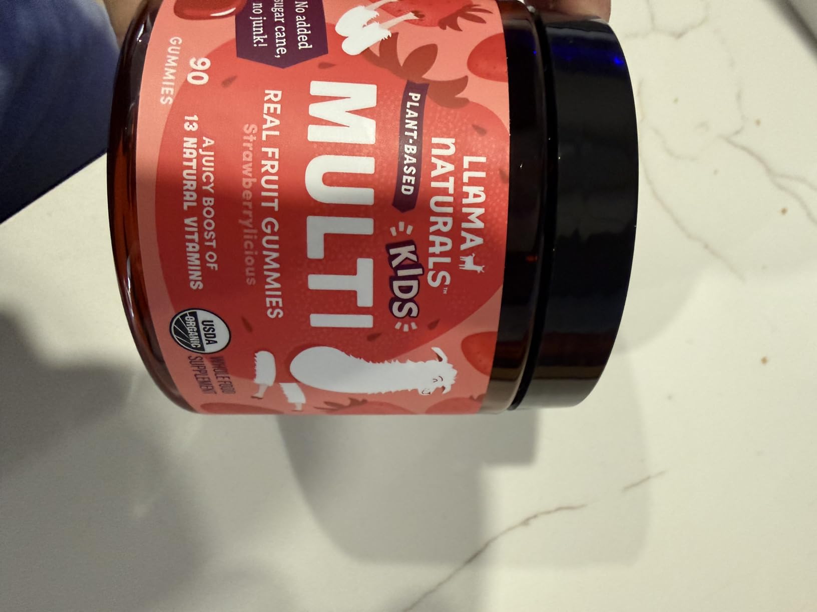 Llama Naturals Kids Multivitamin Gummies | Real Fruit, No Added Sugar Cane | Organic Vegan Toddler Whole Food Vitamins | Vitamin D, C & Beta Carotene Gummy Supplement | Strawberry 90 Ct (1-2 Months) customer photo 2