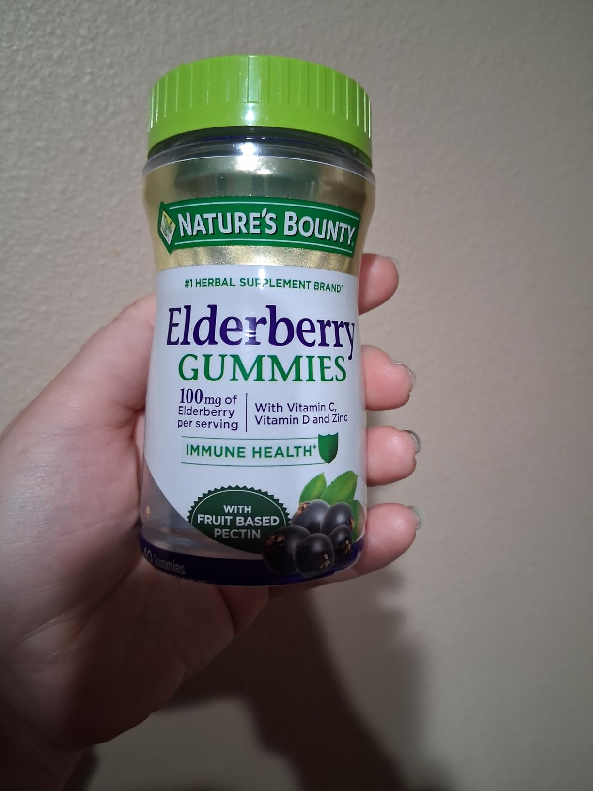 Nature's Bounty Elderberry Gummies, Dietary Supplement, Supports Immune Health, Contains Vitamin A, C, D, E and Zinc, 100 mg, 70 Gummies customer photo 2