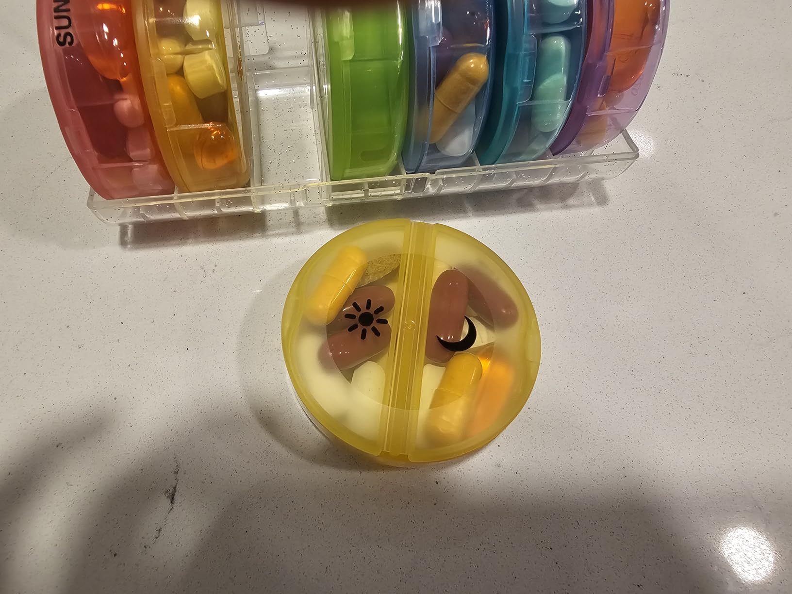 Sukuos Large Weekly Pill Organizer 2 Times a Day, Daily Pill Box 7 Day Easy to Open with Double Protection, AM PM Pill Case for Medicine/Vitamin/Fish Oil/Supplements customer photo 2