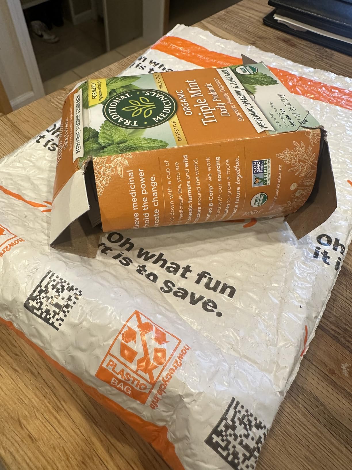 Traditional Medicinals Tea, Organic Triple Mint - Supports Healthy Digestion - Kosher, Non-GMO, Caffeine-Free - 16 Tea Bags customer photo 2
