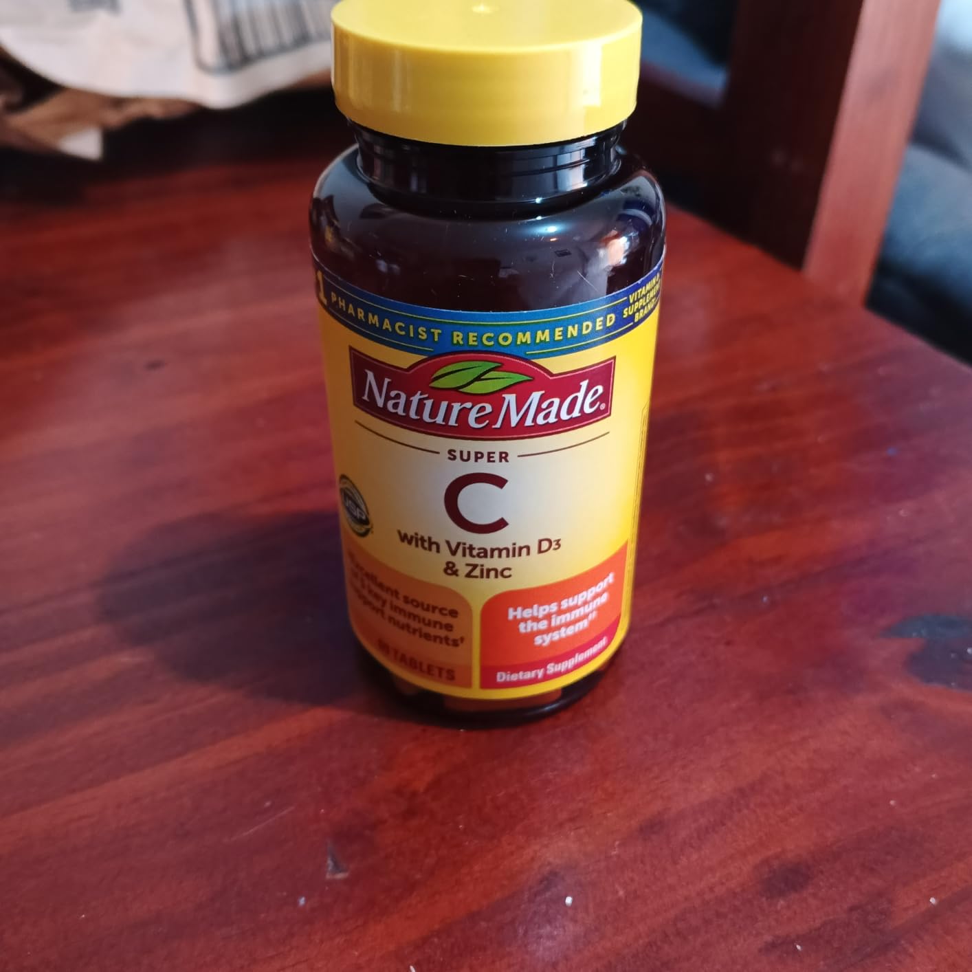 Nature Made Super C Tablets with Vitamin D3 and Zinc, Adult Vitamin C 1000mg Immune Support Supplement, 60 Tablets customer photo 1