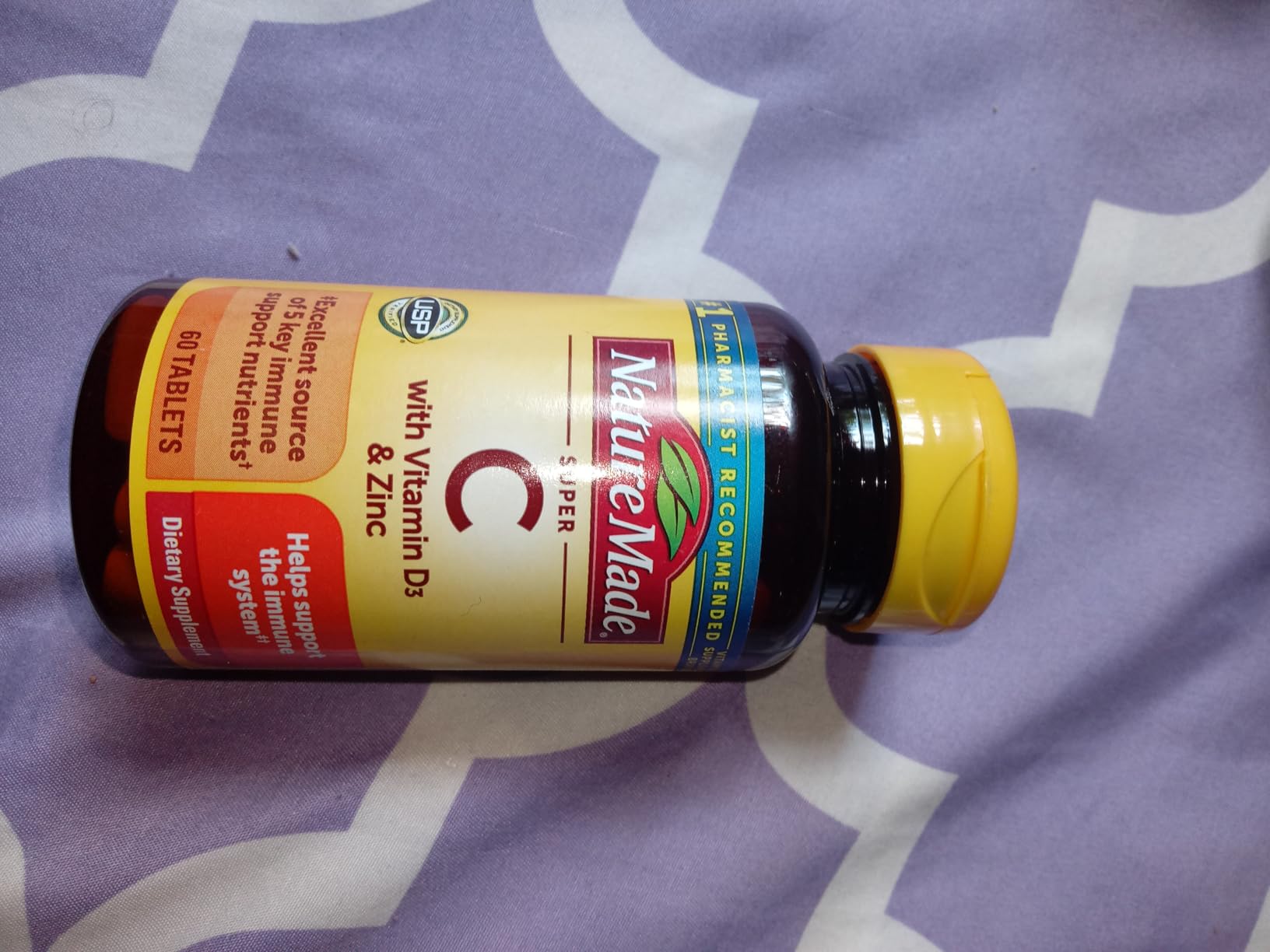 Nature Made Super C Tablets with Vitamin D3 and Zinc, Adult Vitamin C 1000mg Immune Support Supplement, 60 Tablets customer photo 2