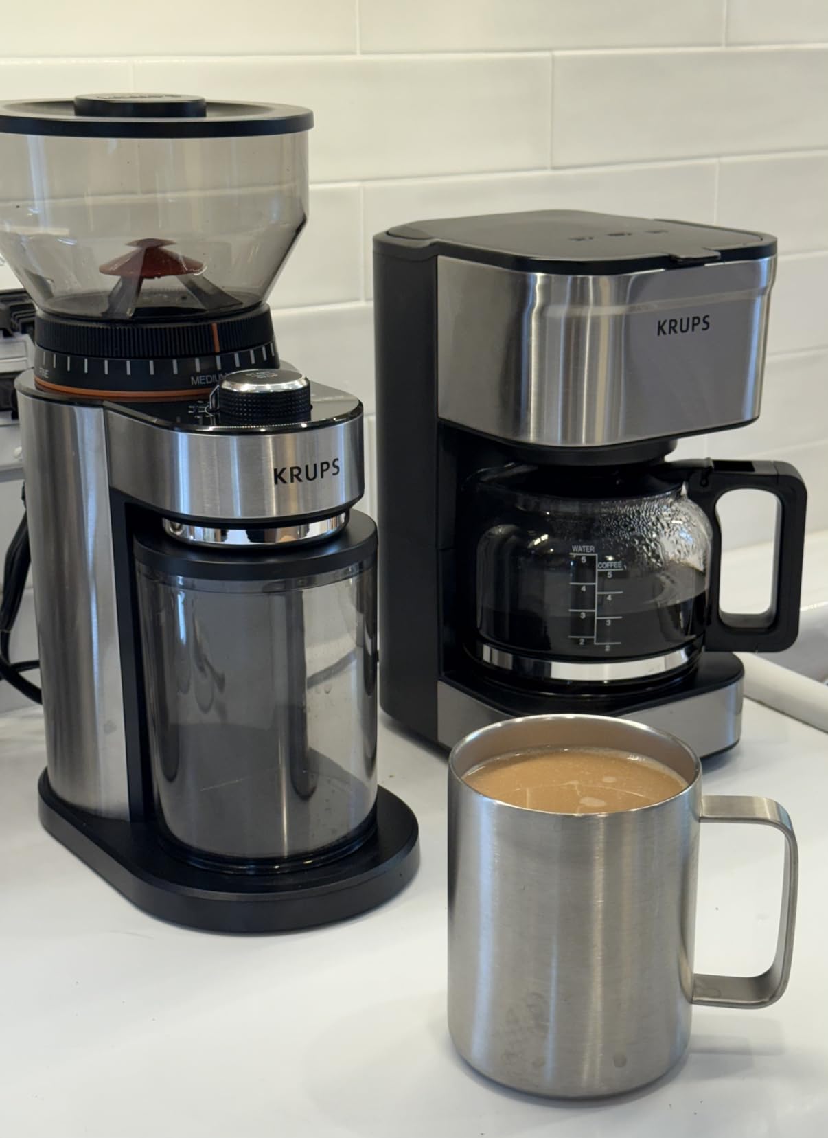 KRUPS Precision Burr Coffee Grinder: 12 Settings, 8 oz Capacity for Drip, French Press, Espresso, Pour Over, Cold Brew - Stainless Steel, 110W, Auto-Stop, Easy Clean - Coffee Grinders for Home Use customer photo 1