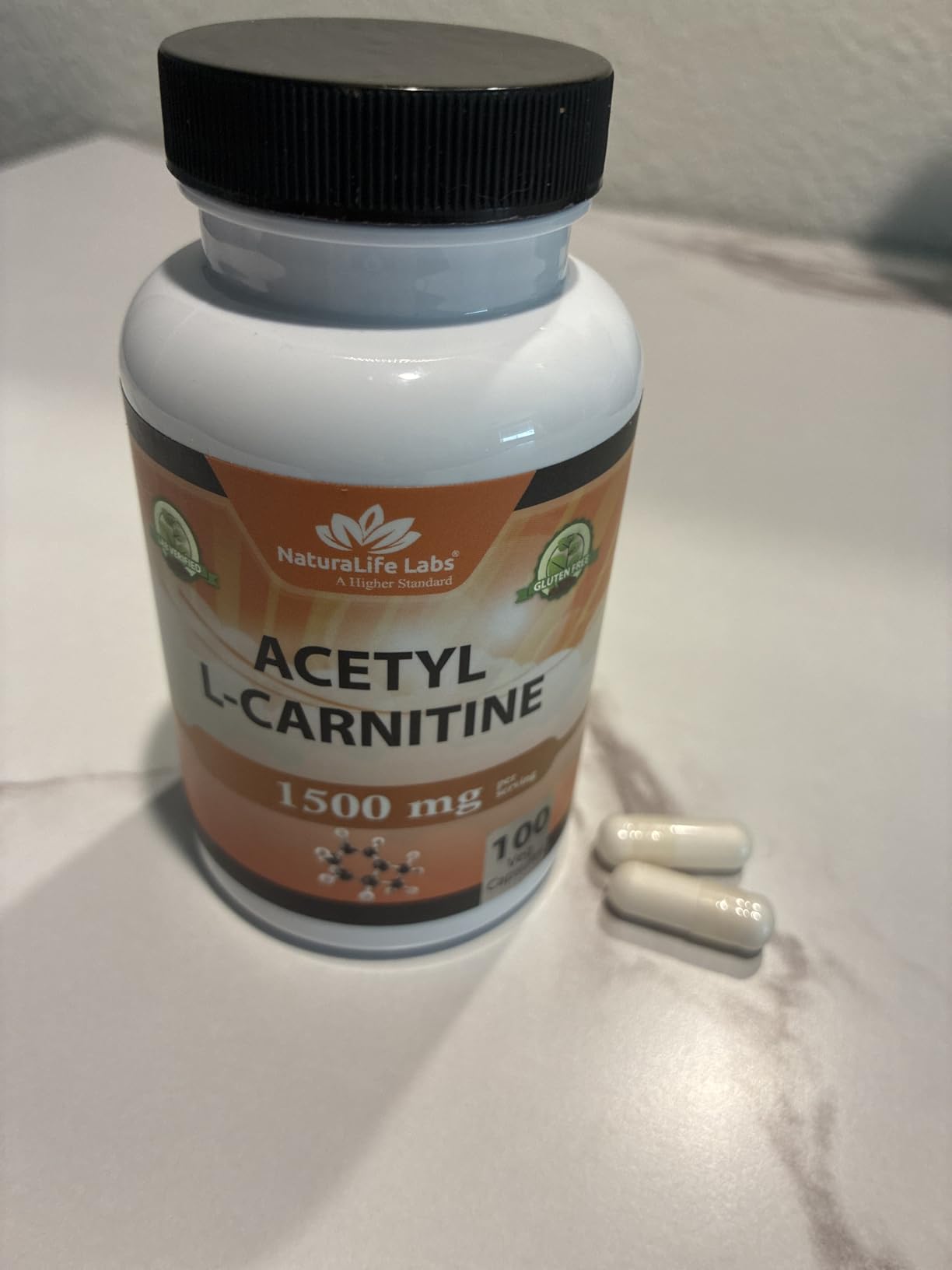 NaturaLife Labs Acetyl L-Carnitine (ALCAR) 1500 mg per Serving - 100 Capsules - Non-GMO, Gluten-Free, Vegan customer photo 1