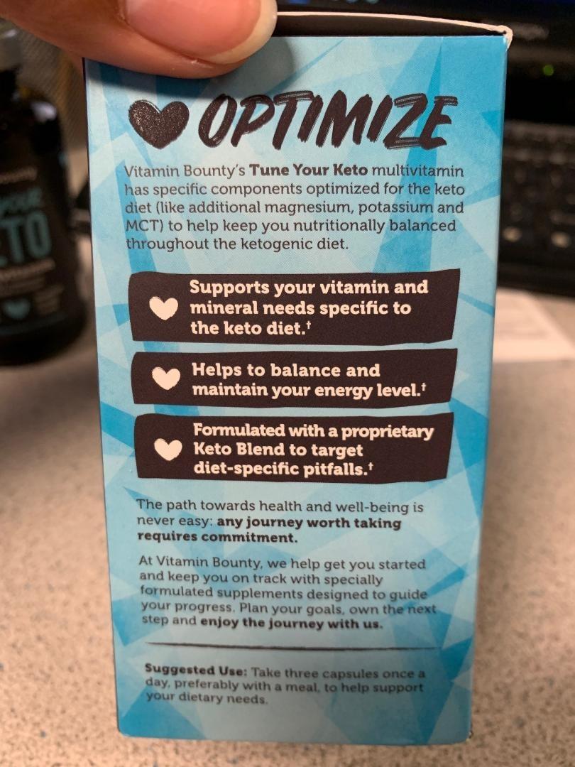 Vitamin Bounty Tune Your Keto Multivitamin with Magnesium & Potassium - Daily Supplements for Men & Women on Keto Diet - Energy & Cramp Relief - Ketosis Support - GLP-1 Support - 90 Capsules customer photo 2