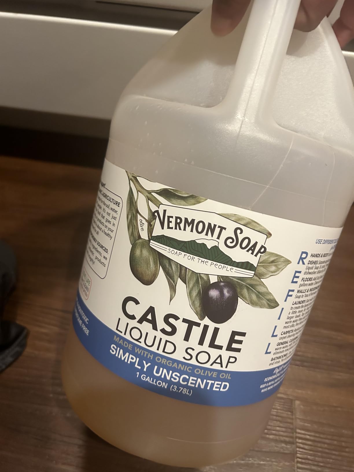 Vermont Castile Soap Unscented, Gentle Liquid Soap for Sensitive Skin & Natural Body Wash, Organic Hair Shampoo for Oily Hair, Aloe Castile Soap for Men & Women - 64 Oz customer photo 2