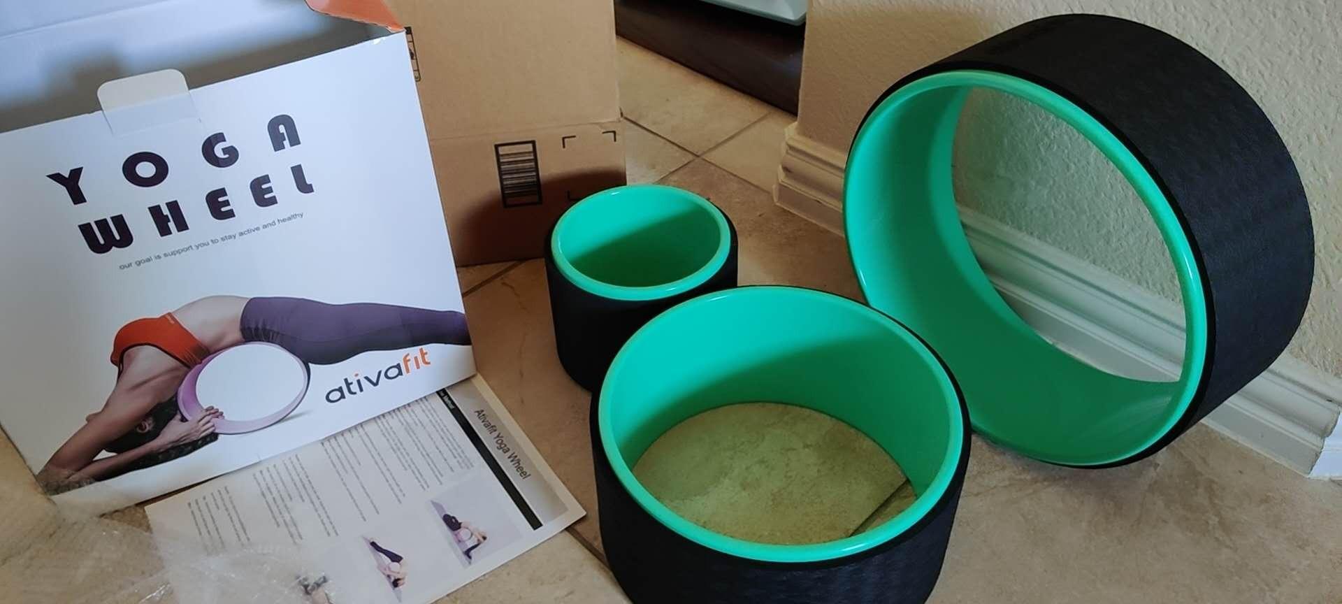 ATIVAFIT Sports Yoga Wheel Set Yoga Roller Rad for Back Pain and Improving Your Yoga Poses, Perfect for Stretching, Improving Flexibility and Backbend customer photo 1