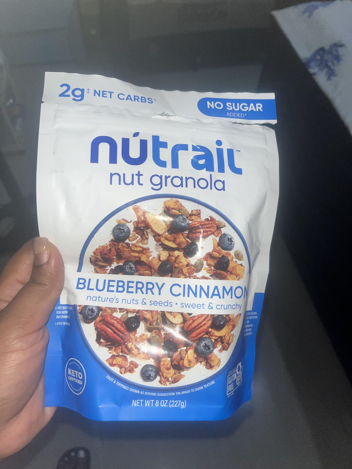 NuTrail Nut Granola Cereal, Blueberry Cinnamon, No Sugar Added, Keto, Low Carb, Gluten Free, Grain Free, 8 oz. 1 Count customer photo 2