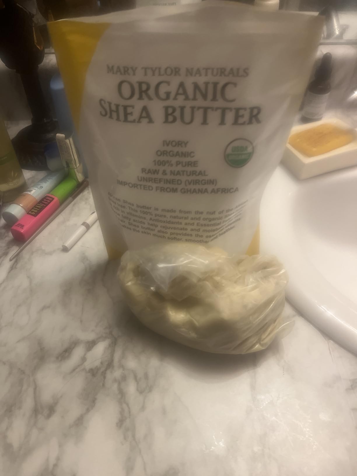 Mary Tylor Naturals Organic Shea Butter 1 lb - USDA Certified Raw, Unrefined, Ivory From Ghana Africa - Great for Hair, Skin and all your DIY Projects customer photo 1