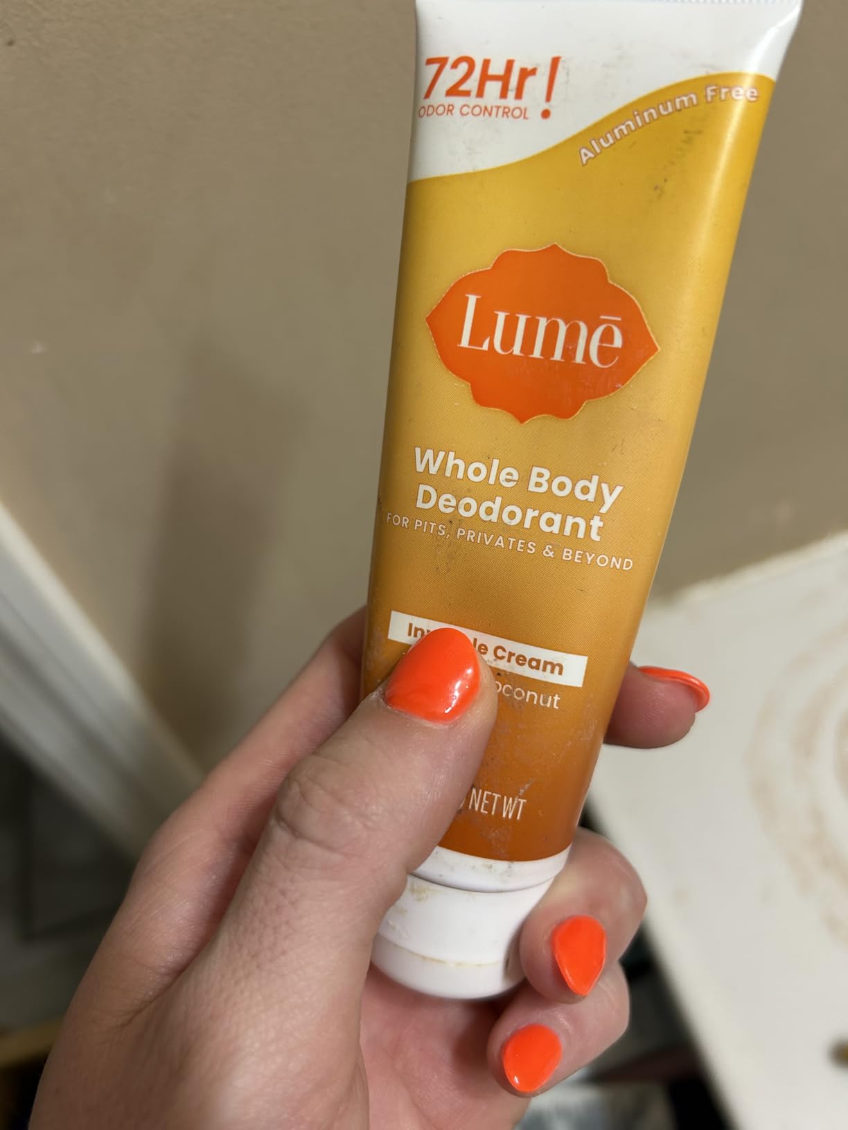 Lume Whole Body Deodorant - Invisible Cream Tube - 72 Hour Odor Control - Aluminum Free, Baking Soda Free, Skin Safe - 3.0 ounce (Unscented) customer photo 2