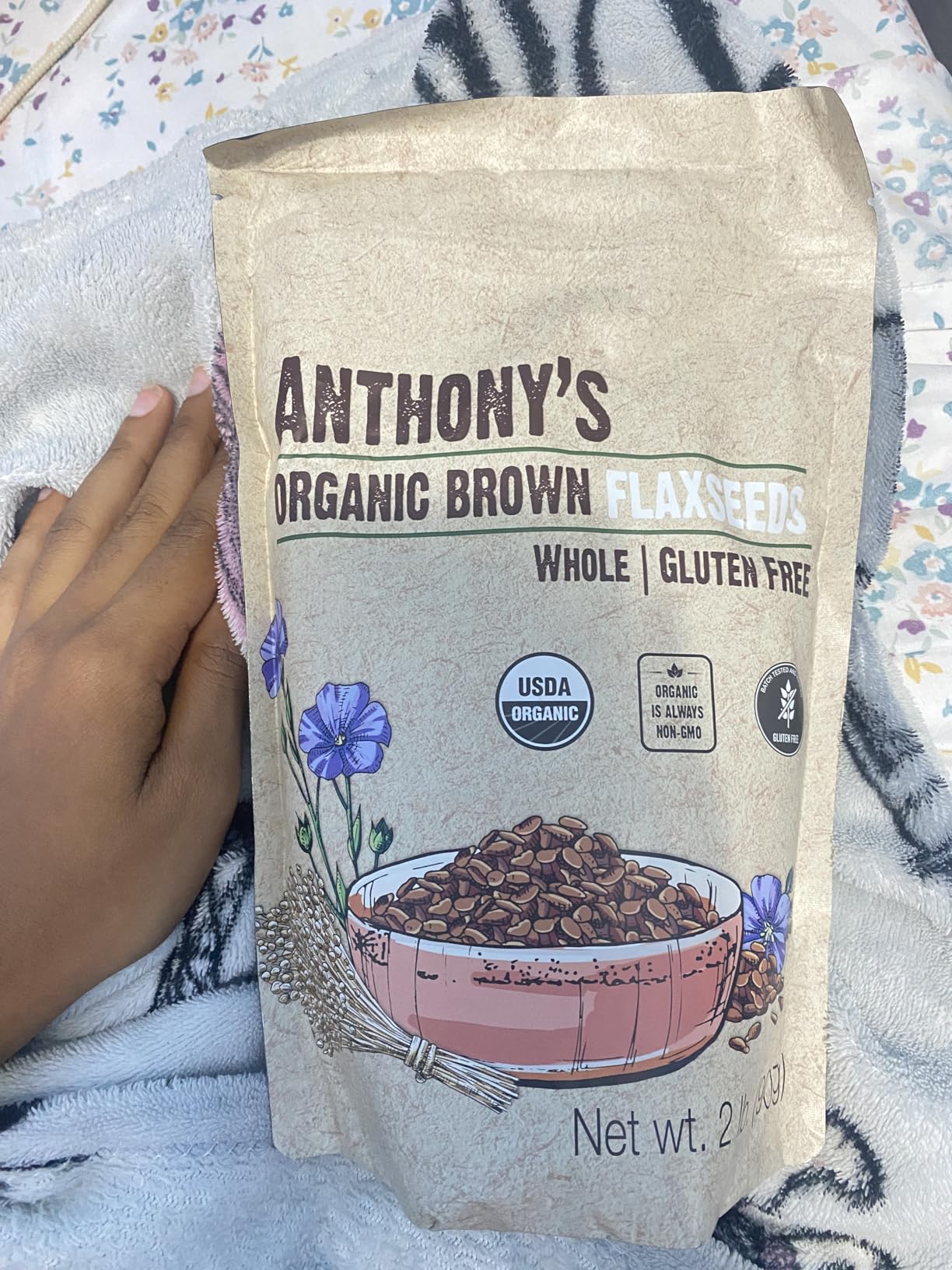 Anthony's Organic Brown Whole Flaxseed, 2 lb, Batch Tested and Gluten Free, Raw, Non GMO, Sproutable, Keto Friendly customer photo 2