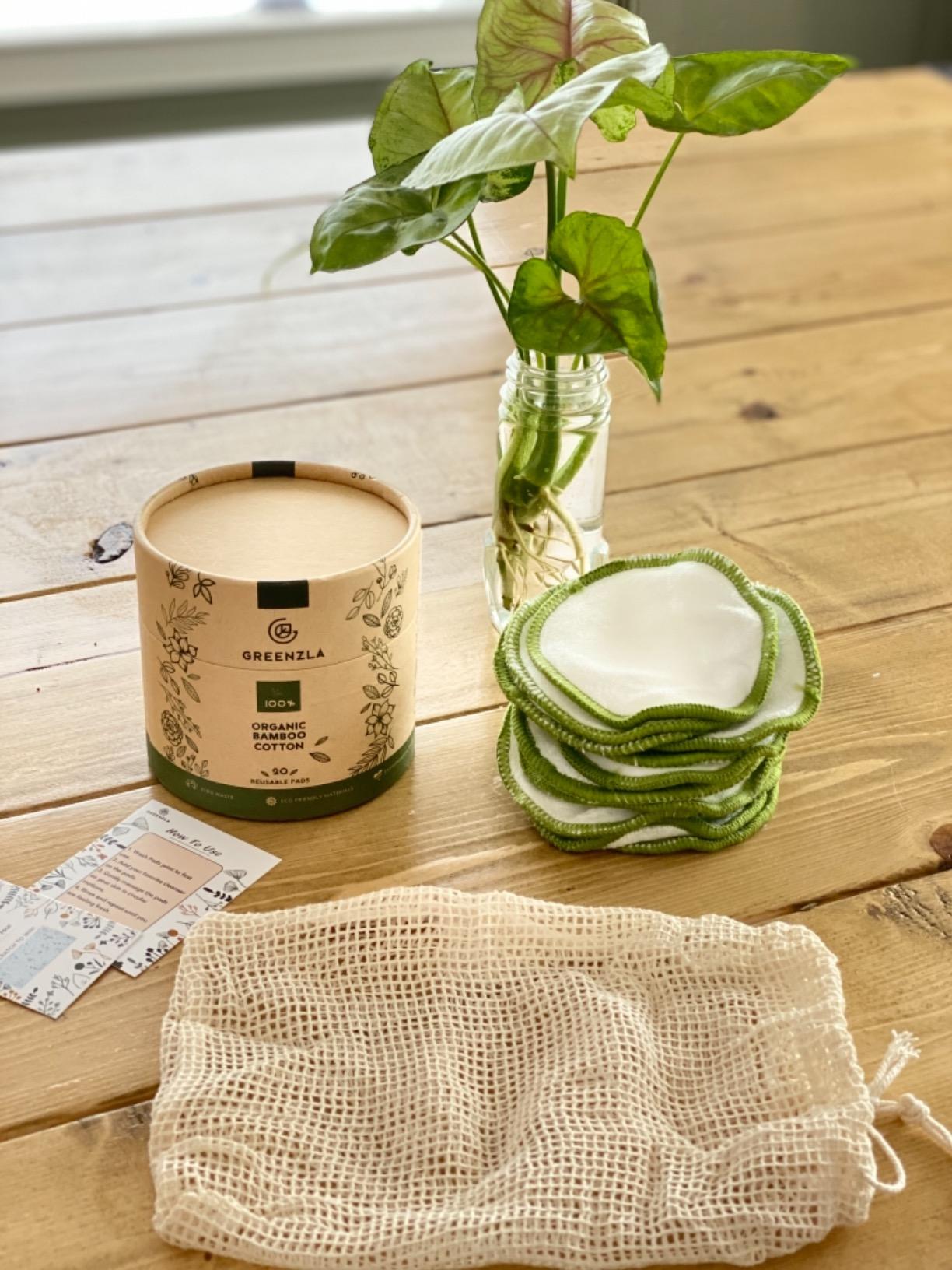 Greenzla Reusable Makeup Remover Pads (20 Pack) Washable Laundry Bag & Round Box for Storage, Reusable Bamboo Cotton Rounds for All Skin Types customer photo 1