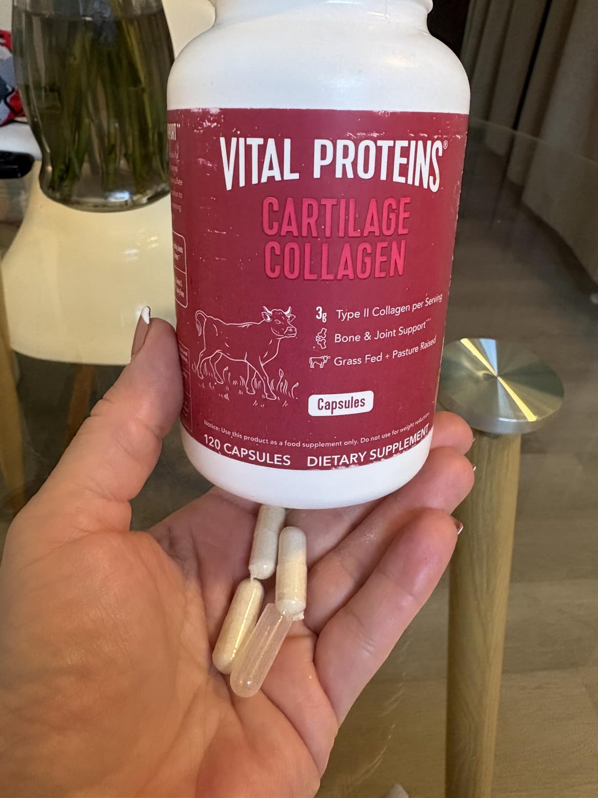 Vital Proteins Cartilage Collagen Pills, Type II Collagen & Chondroitin Sulfate Supplement for Recovery & Healthy Hair, Skin, Nails and Joints, 750 mg Serving, 120 Capsules customer photo 1
