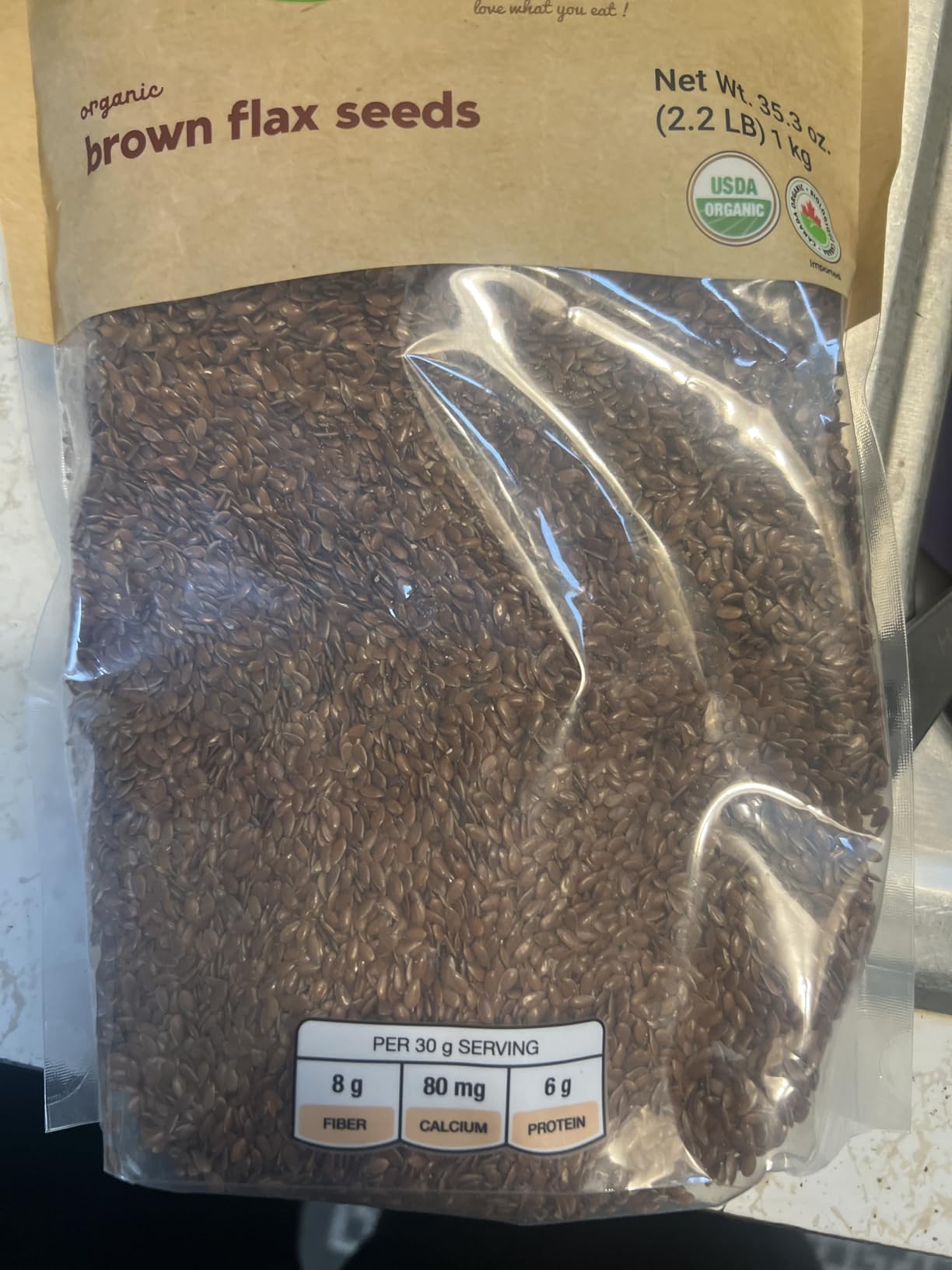Yupik Organic Brown Flax Seeds, 2.2 lb (35.3 oz), Gluten-Free, Non-GMO, Kosher, Vegan, Raw Seeds, Rich in Omega-3, Excellent Source of Fiber, Plant-Based Protein, Ideal for Baking & Topping customer photo 1