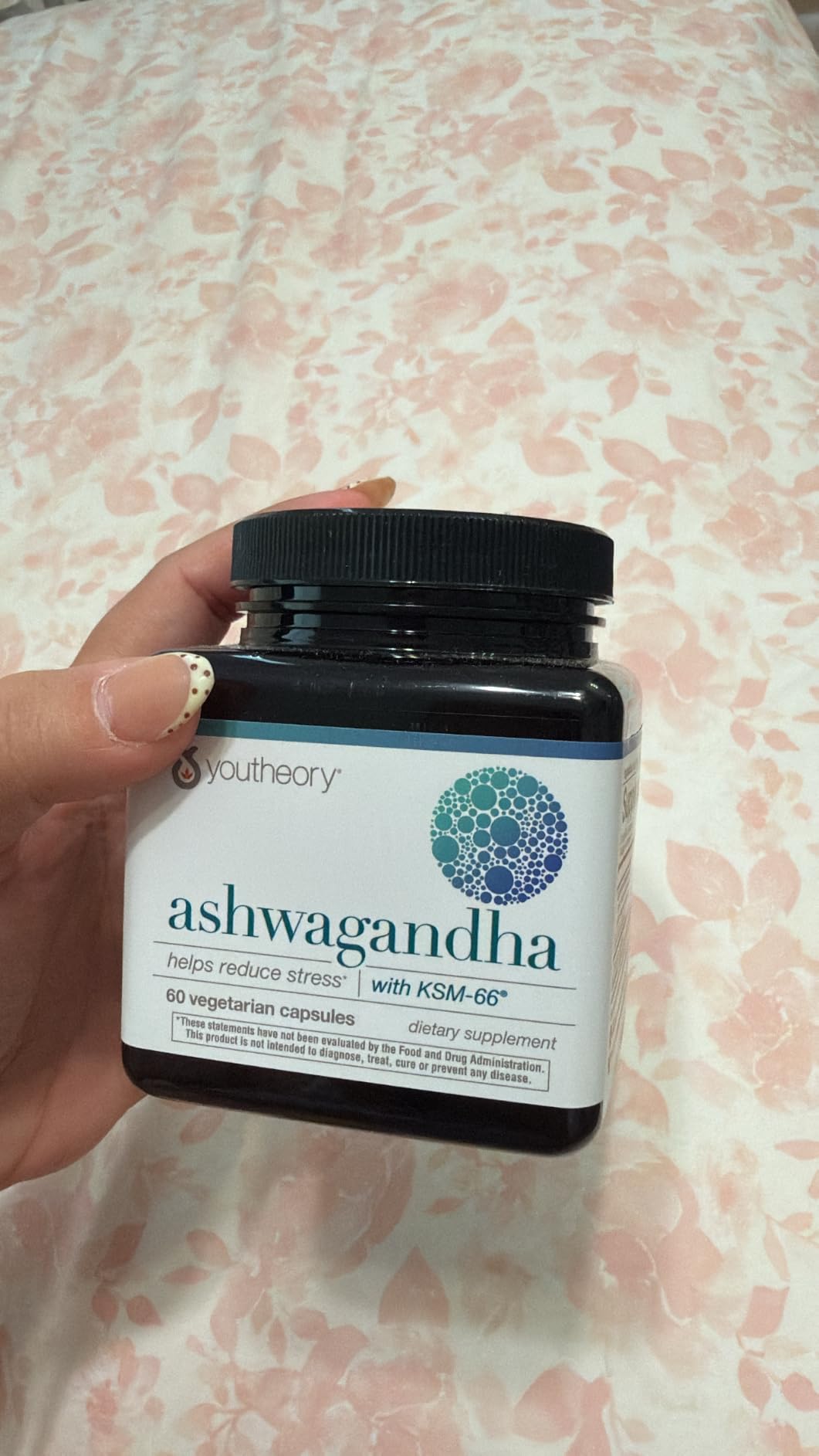 Youtheory Ashwagandha - with Organic KSM-66 Ashwagandha - Herbal Blend to Support Stress Relief & Energy Levels - Helps Support Mood - 60 Vegetarian Capsules customer photo 1