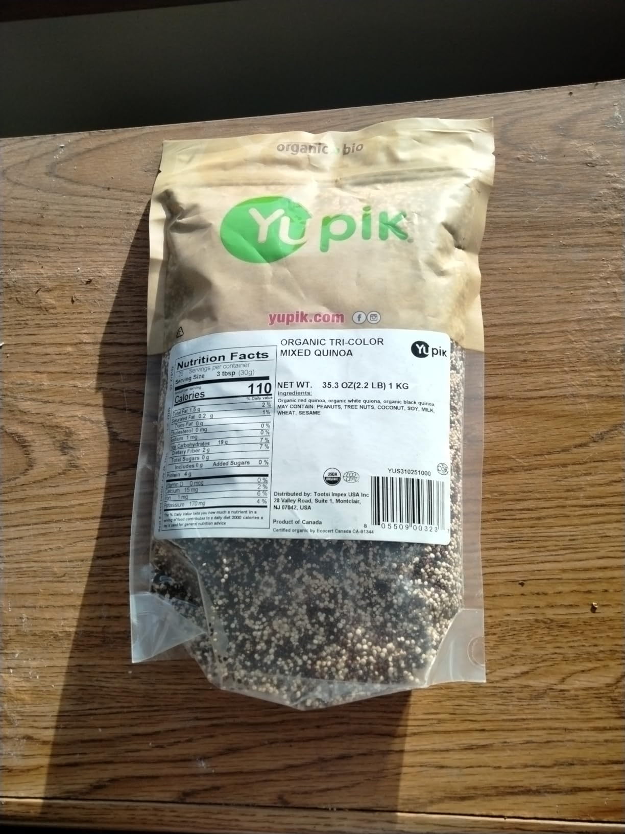Yupik Organic Tri-Color Quinoa, 2.2 lb (35.2 oz), Non-GMO, Gluten-Free, Kosher, Raw Seeds, White, Red & Black Quinoa, Unsalted, Oil-Free, Source of Fiber & Iron, Ideal Rice & Pasta Replacement customer photo 1