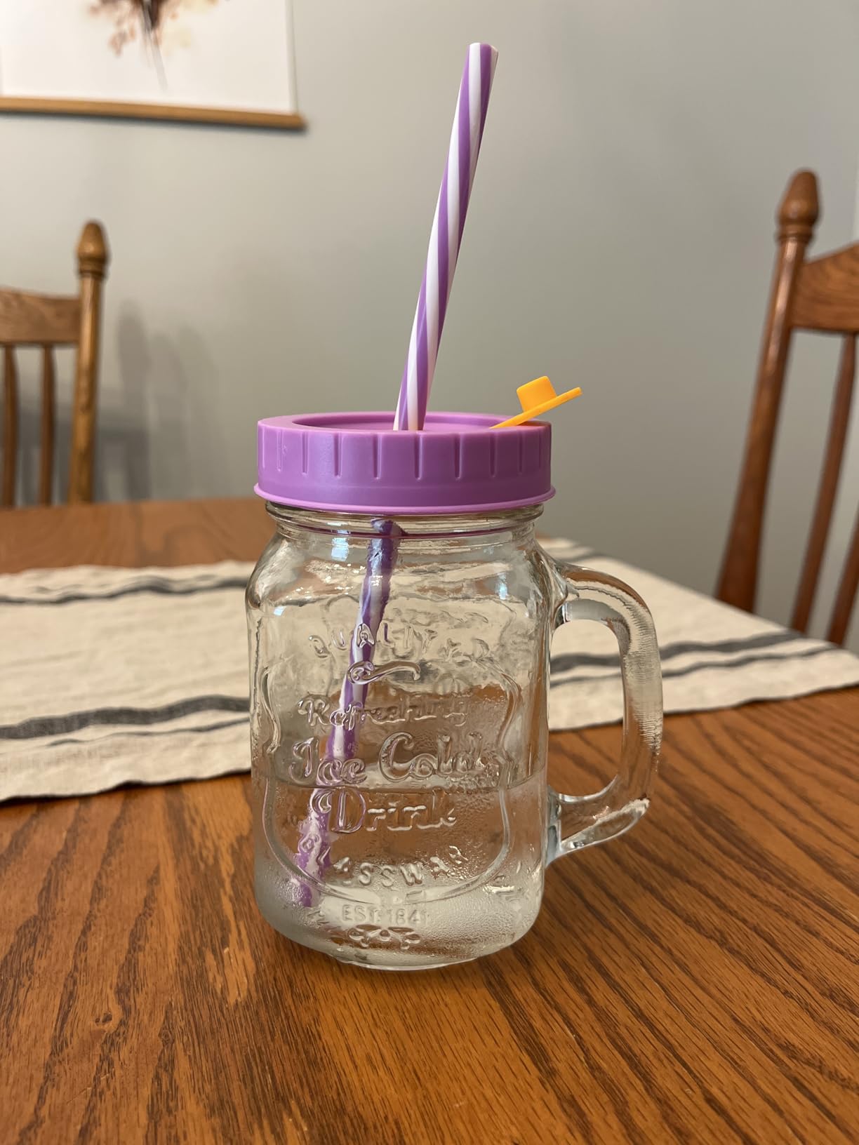 REGULAR Mouth Mason Jar Lids for Ball, Kerr with Straw Hole/Straws/Silicone Stoppers/Rings/Clean Brush, BPA Free Colored Plastic Canning Jar Drinking Lids & Food Storage Caps 26 Pack customer photo 1