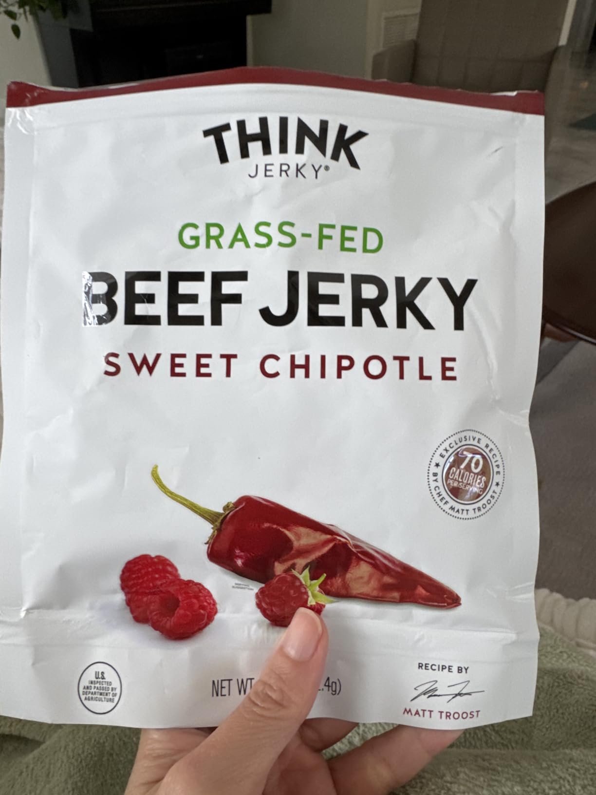 Think Jerky Beef and Turkey Jerky Variety Pack, Classic, Sweet Chipotle, Sriracha Honey, Sesame Teriyaki, Healthy Meat Snack, Low Calorie Low Fat - 1.0 oz Bags, 8 Pack, 2 of Each customer photo 2