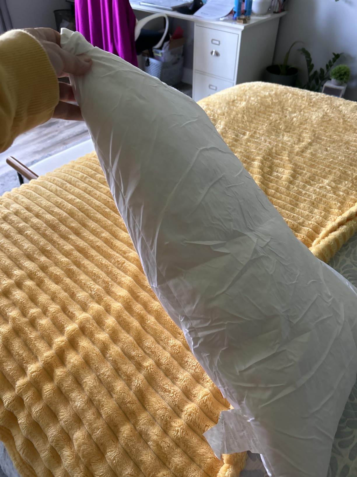 Three Geese Adjustable Layer Goose Feather Pillow, Assemblable Bed Pillow, 100% Soft Cotton Cover, Good for Side and Back Stomach Sleeper, Standard/Queen Size, Packaging Include 2 Pillows customer photo 2