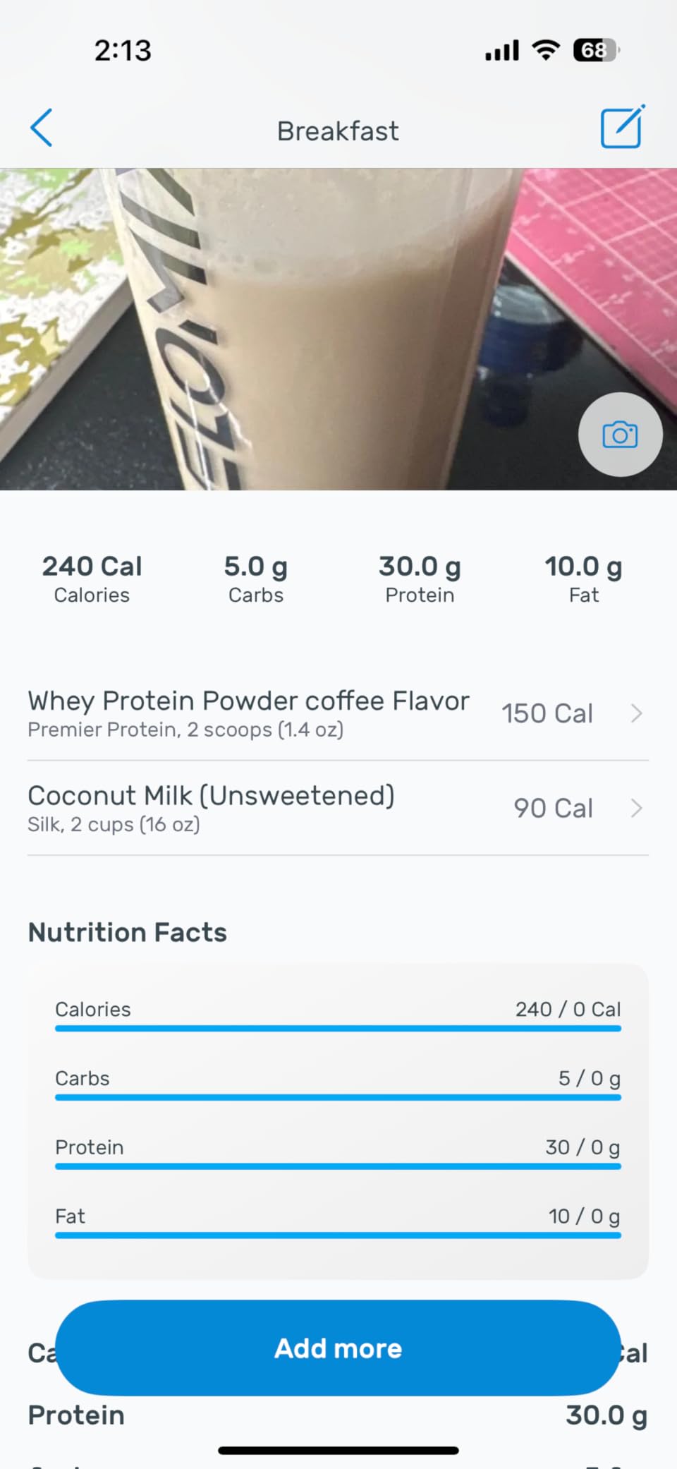 Premier Protein Powder, Cafe Latte, 30g Protein, 95mg Caffeine for Energy, No Added Sugar, 100% Whey Protein, Keto Friendly, Soy & Gluten Free, 23.9 oz (17 Servings) customer photo 1