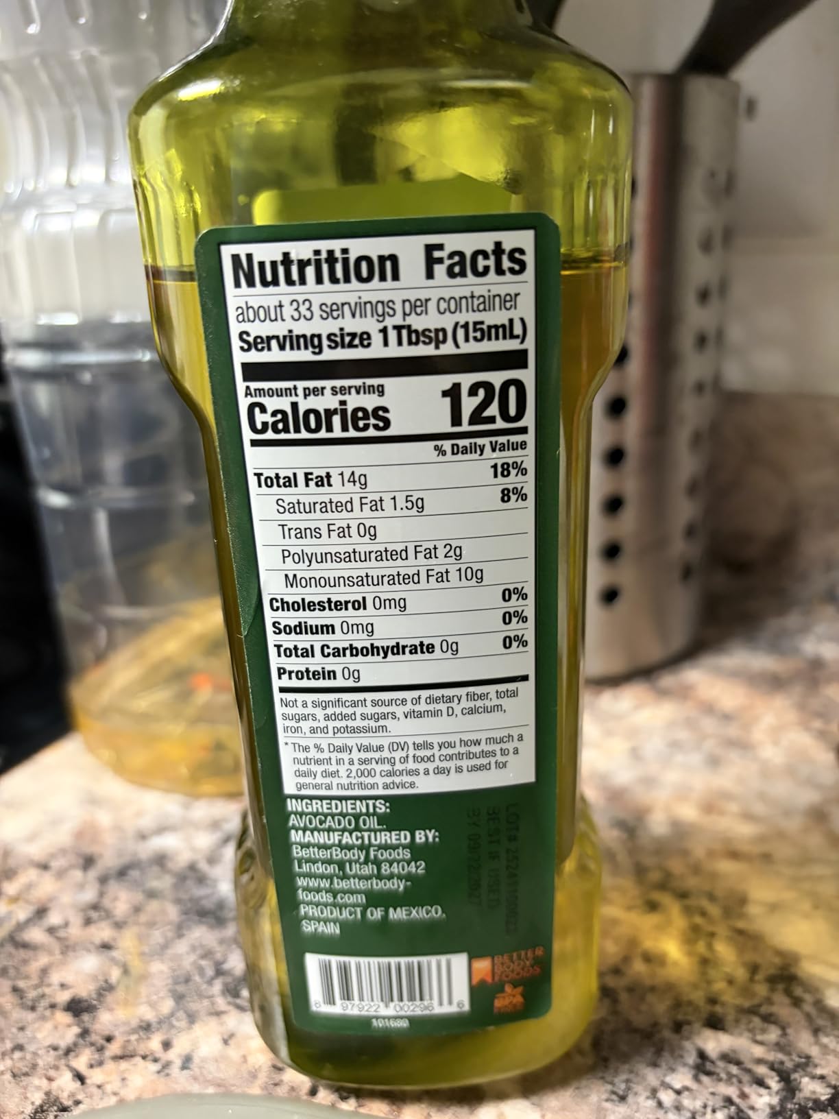 BetterBody Foods Refined Non-GMO Cooking Oil, Kosher, Keto and Paleo Diet Friendly, Avocado Oil, 1 Liter, 33.8 Fl Oz customer photo 2