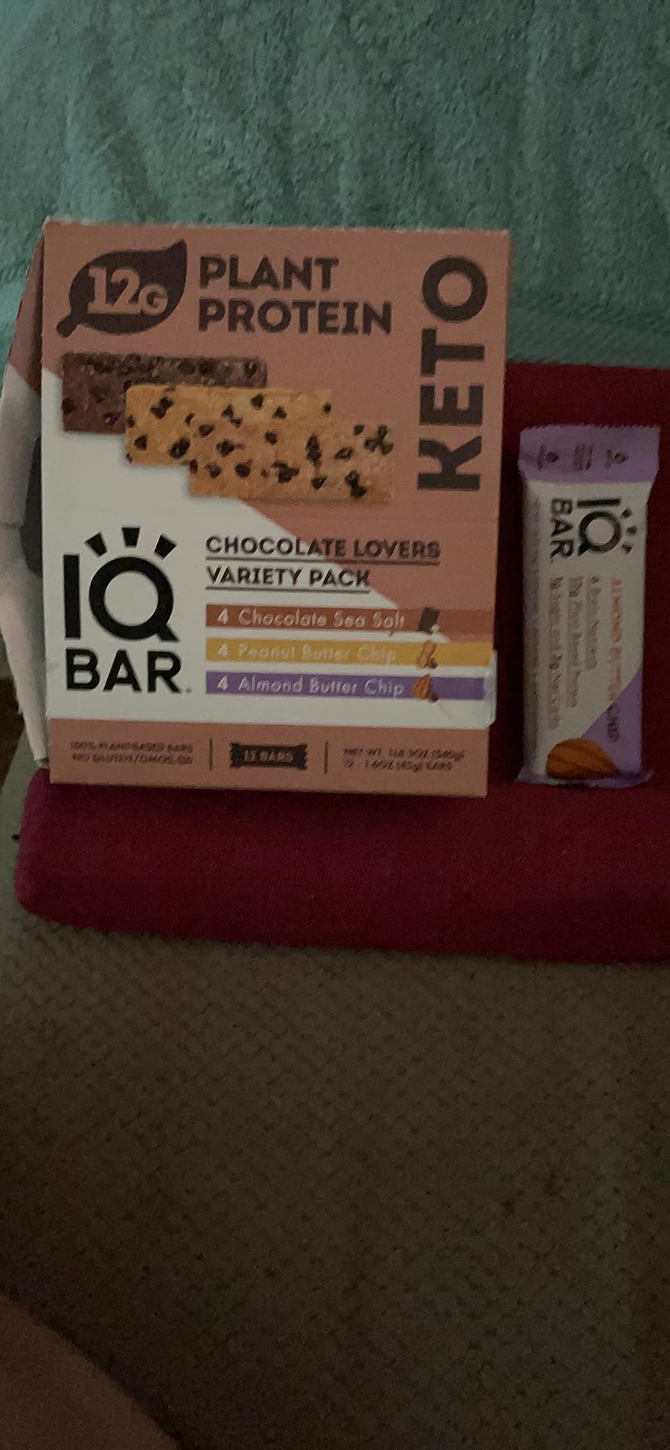 IQBAR Clean Plant Protein Bars - Chocolate Lovers Variety - 12 Count - Keto, Vegan, High Fiber, Gluten and Dairy Free, Low Sugar Snack - Brain and Body Nutrients for Focus, Energy, Meal Replacement customer photo 2