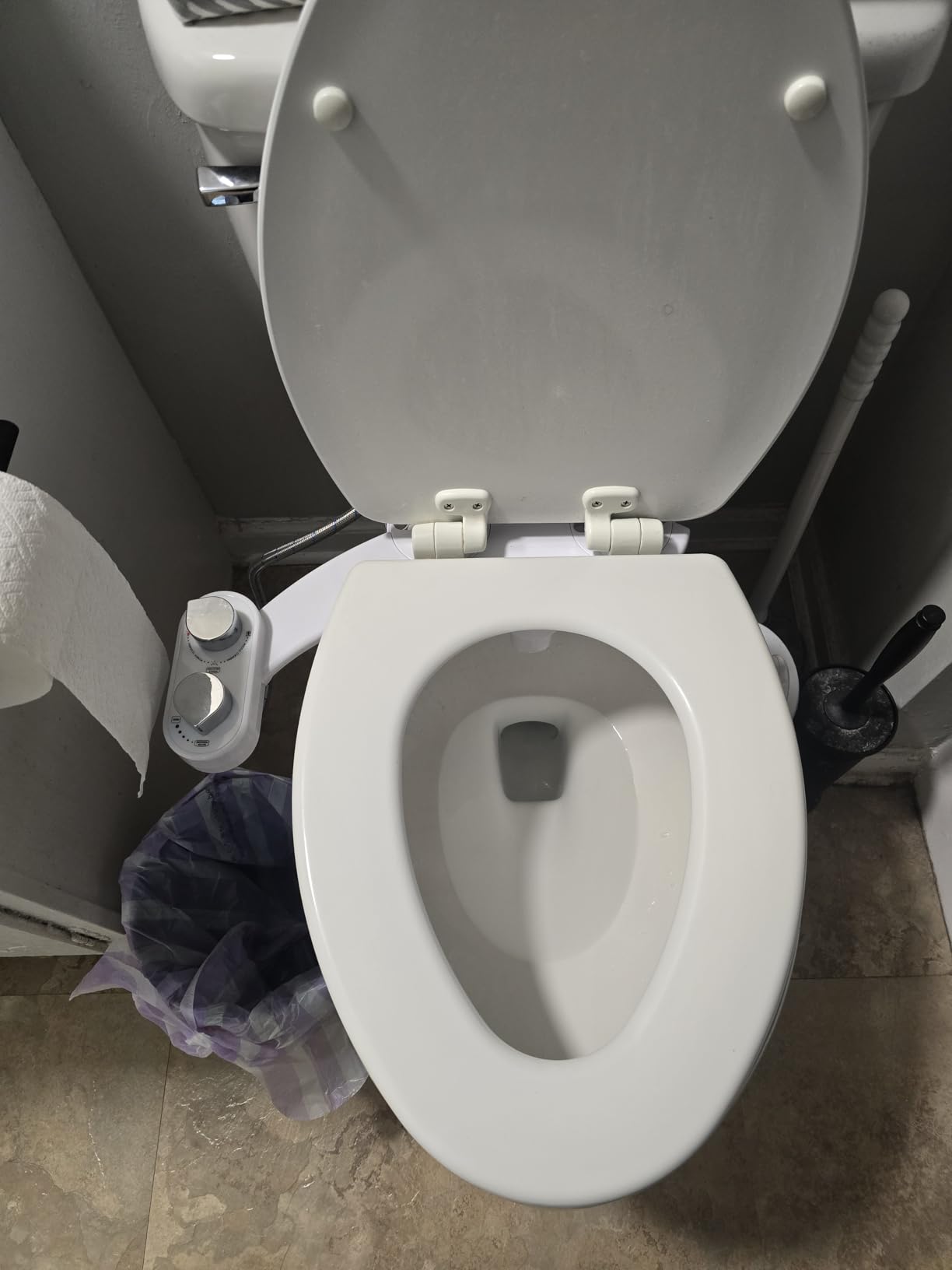 CLEAR REAR Bidet Attachment for Toilet Seat - Non-Electric with Self Cleaning Dual Nozzles, Leak Proof Connectors, Adjustable Water Spray, Rear & Feminine Wash - Hygienic Bathroom Upgrades (Black) customer photo 1