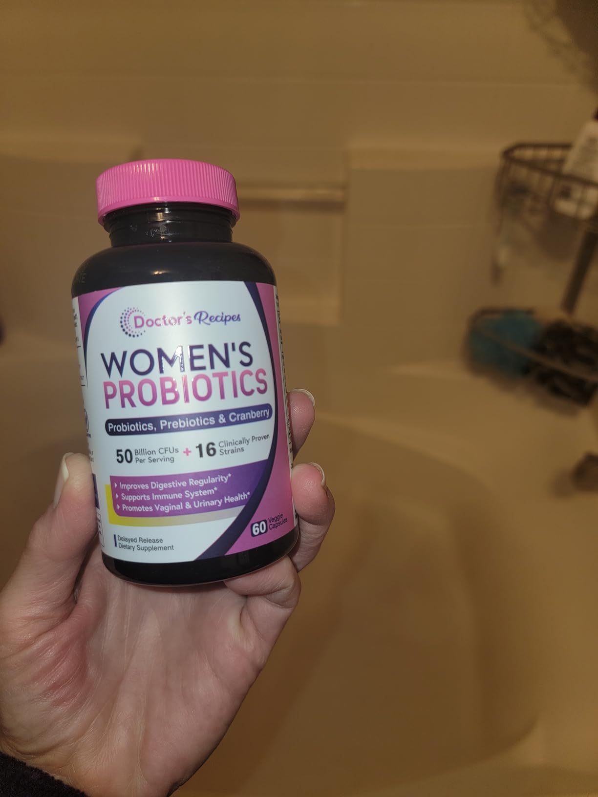 Doctor's Recipes Women's Probiotic, 60 Caps 50 Billion CFU 16 Strains, with Organic Cranberry, Digestive Immune Vaginal & Urinary Health, Shelf Stable, Delayed Release, No Soy Gluten Dairy customer photo 1