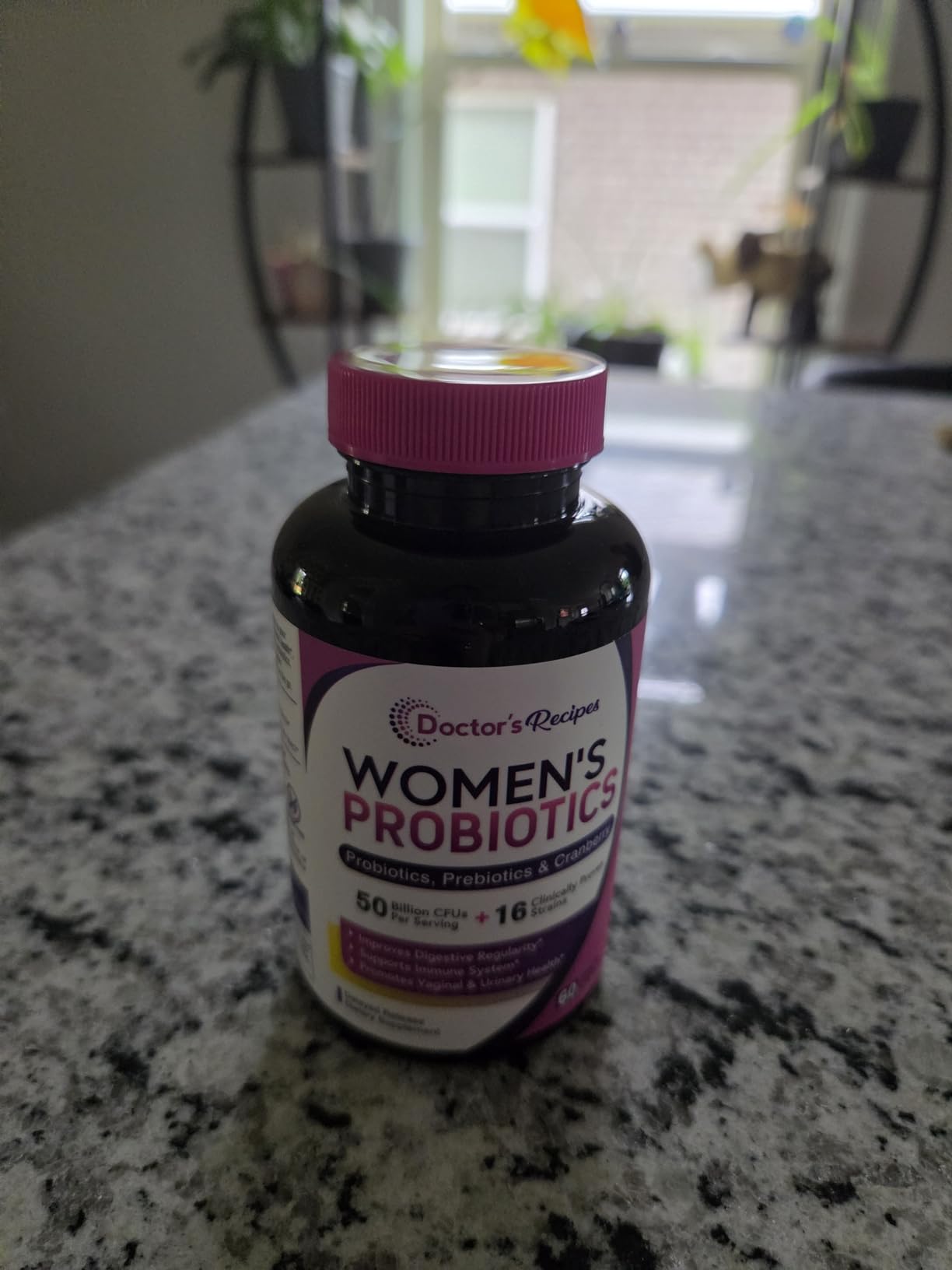 Doctor's Recipes Women's Probiotic, 60 Caps 50 Billion CFU 16 Strains, with Organic Cranberry, Digestive Immune Vaginal & Urinary Health, Shelf Stable, Delayed Release, No Soy Gluten Dairy customer photo 2