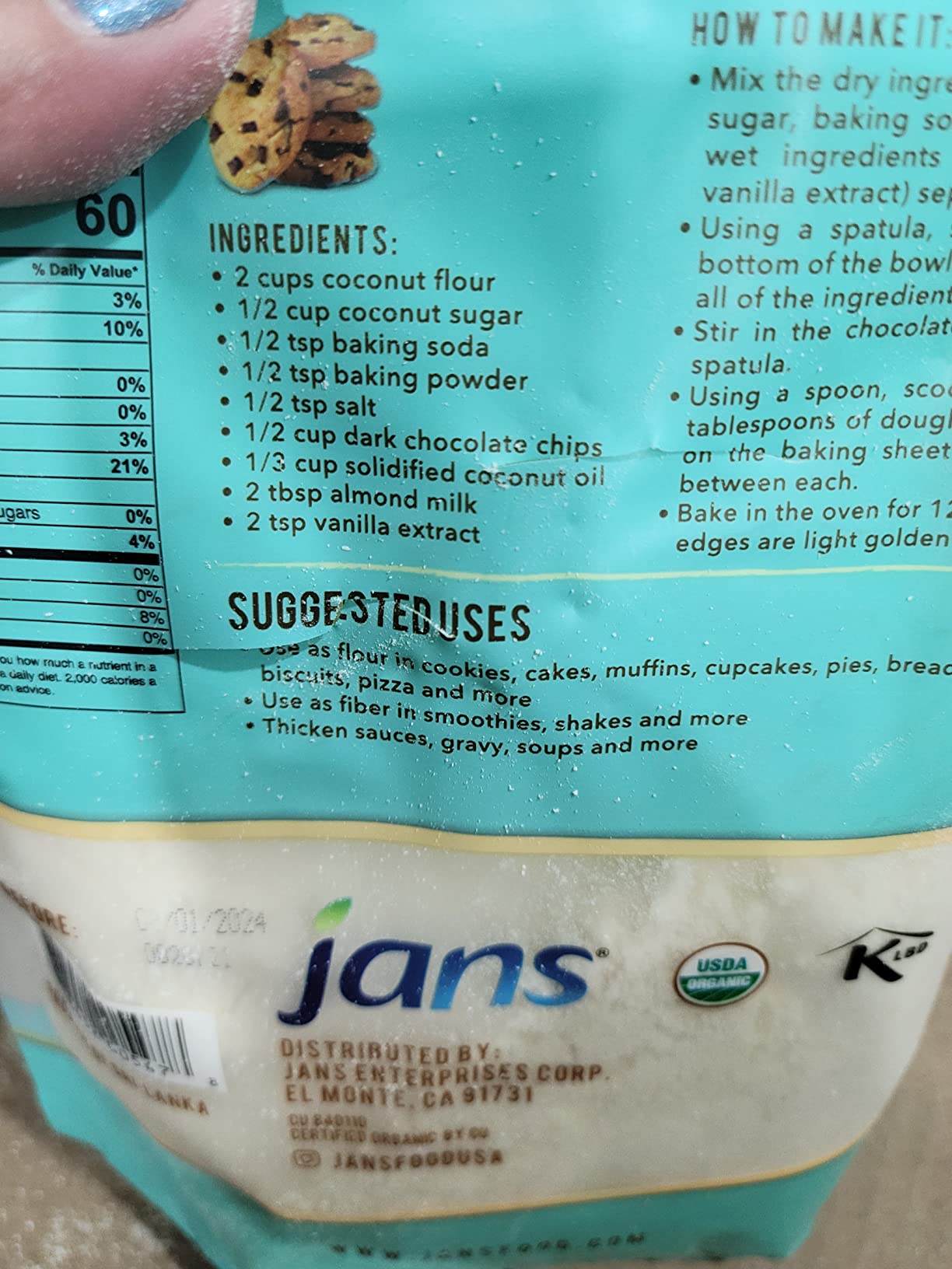 Jans All-Natural Cassava Flour All-Purpose Flour Alternative, 2 lbs, Non-GMO & Gluten-Free, Grain-Free, Paleo, AIP & Vegan Friendly customer photo 2