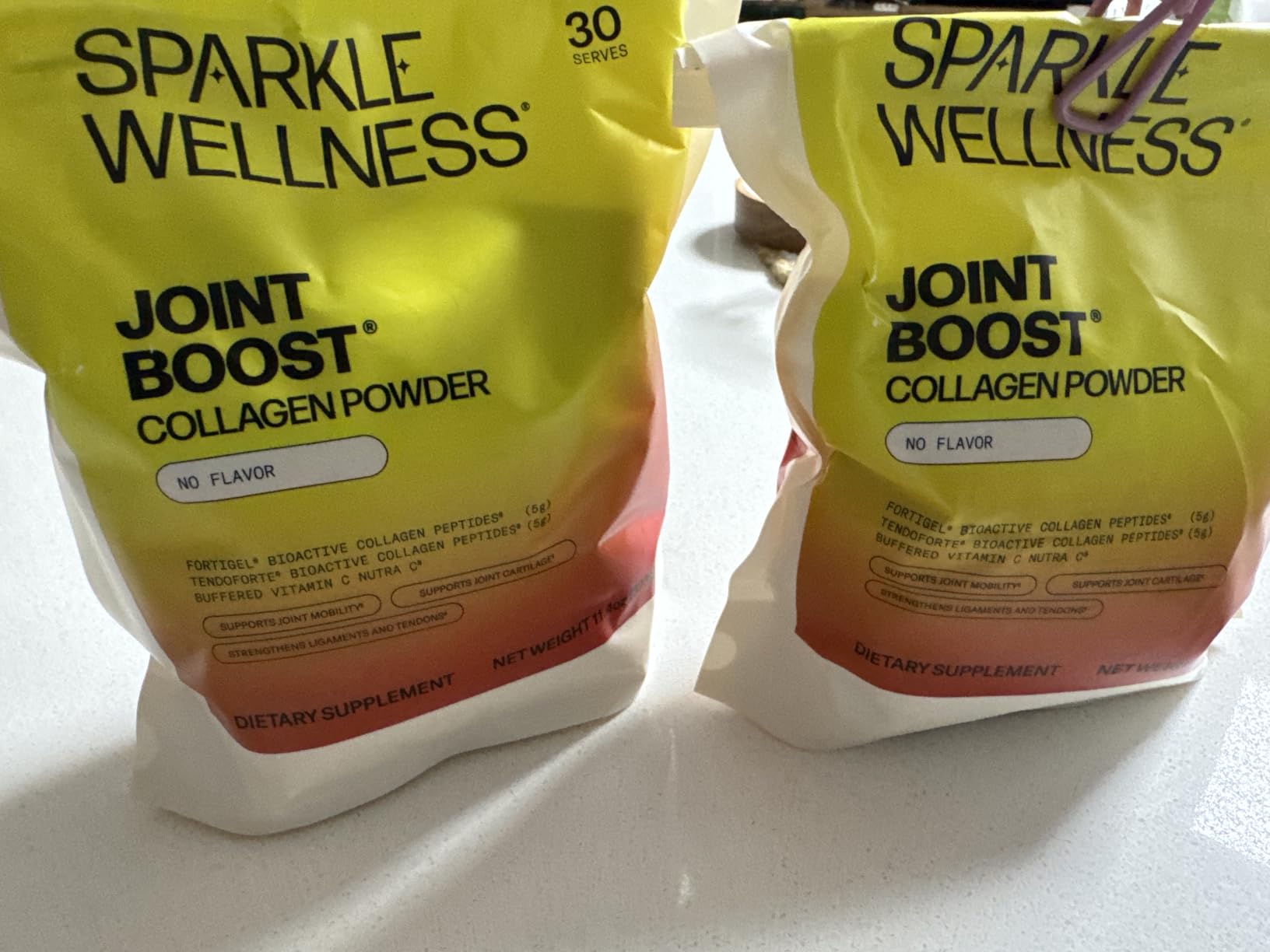 Sparkle Wellness FORTIGEL & TENDOFORTE Collagen Peptides | Collagen Powder with Calcium Ascorbate Vitamin C to Support Joint Mobility, Tendon & Ligament Health | Joint Boost (No Flavor) [30-Serves] customer photo 1