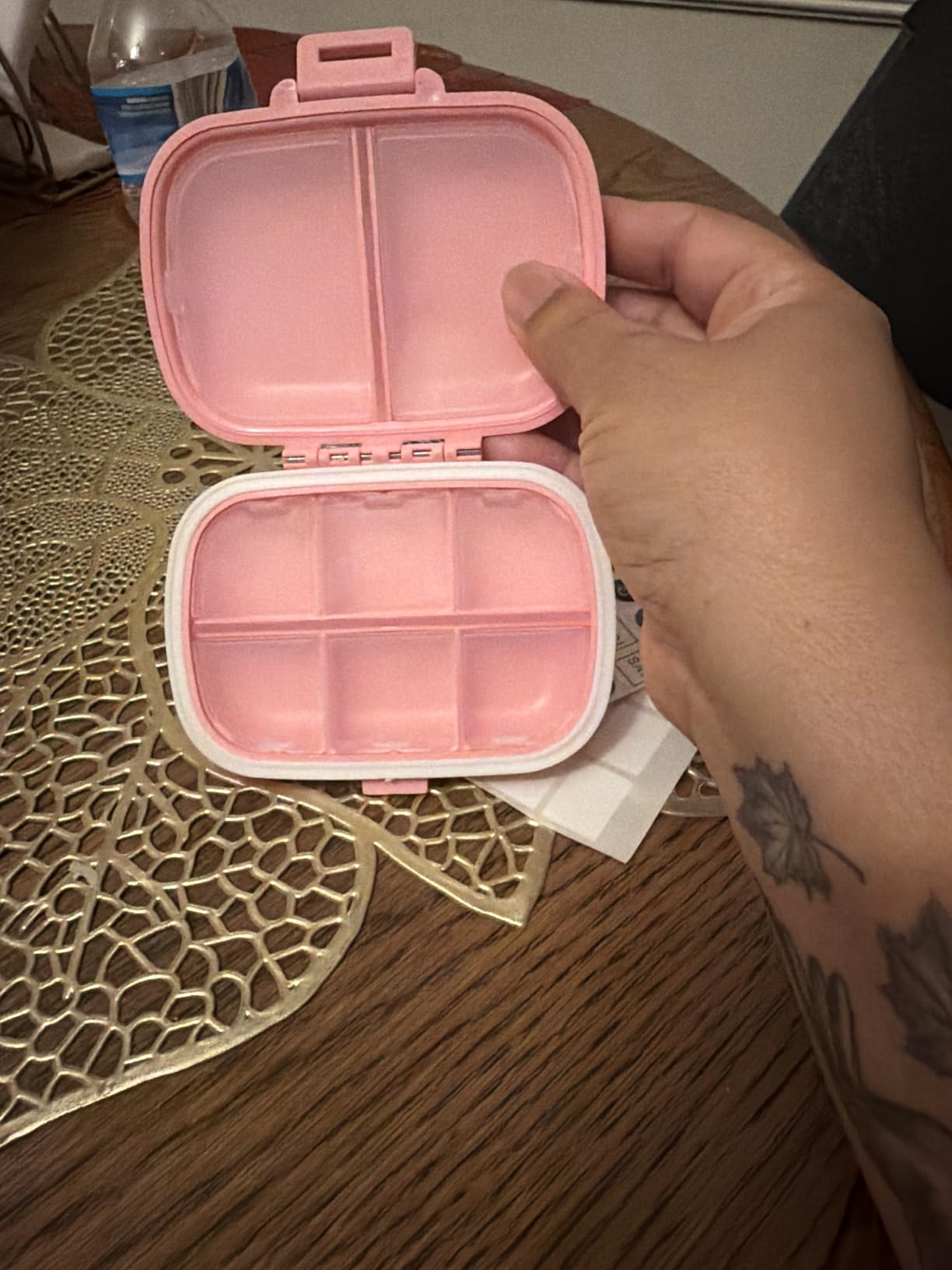 Holii Travel Pill Organizer, 8 Compartments Portable Pill Case, Daily Pill Box to Hold Vitamins, Small Pill Container for Pocket Purse Medicine Organizer (Khaki) customer photo 1